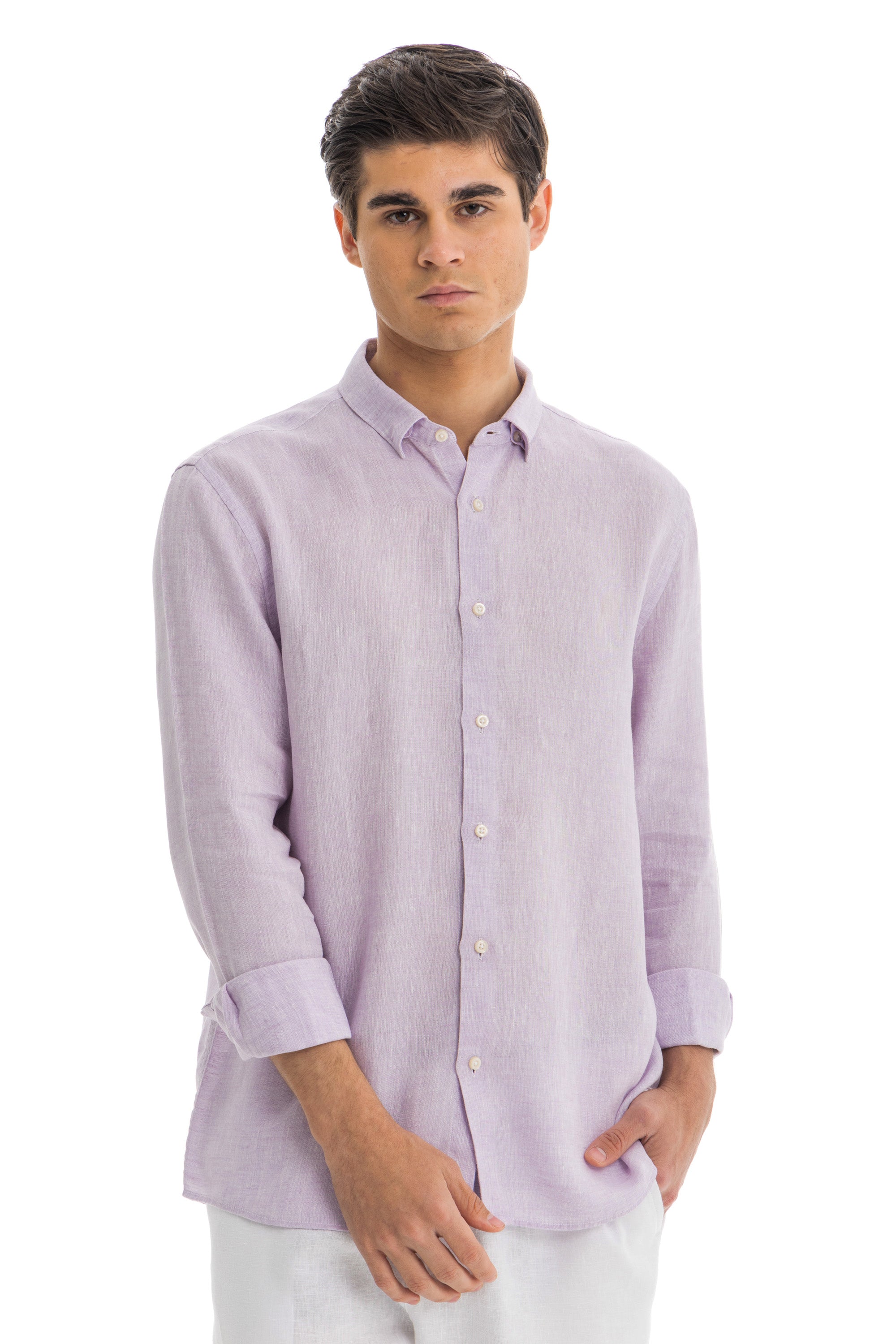 Men's Lilac Linen Shirt
