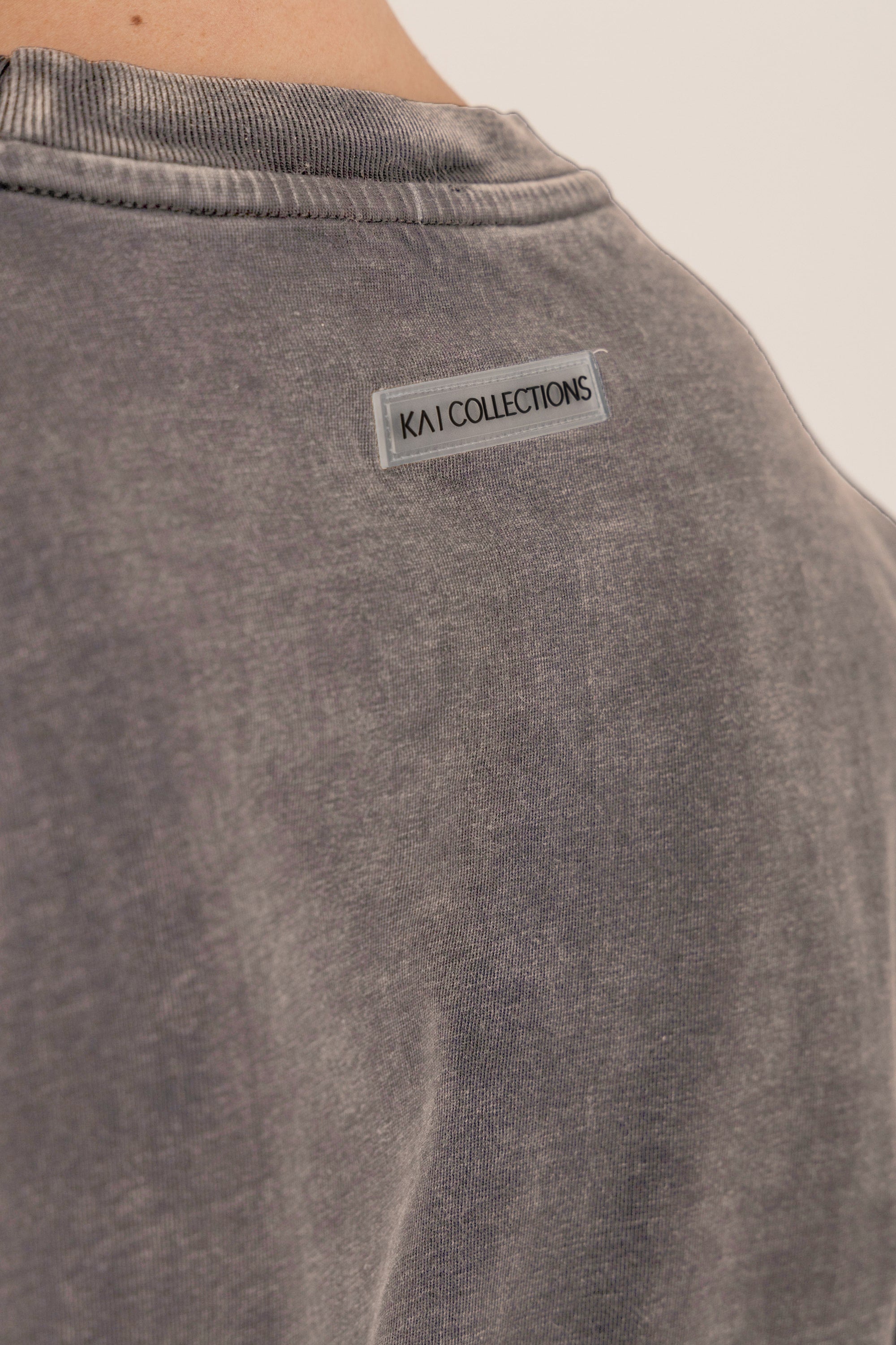 Grey Acid Wash Long Sleeve T-Shirt