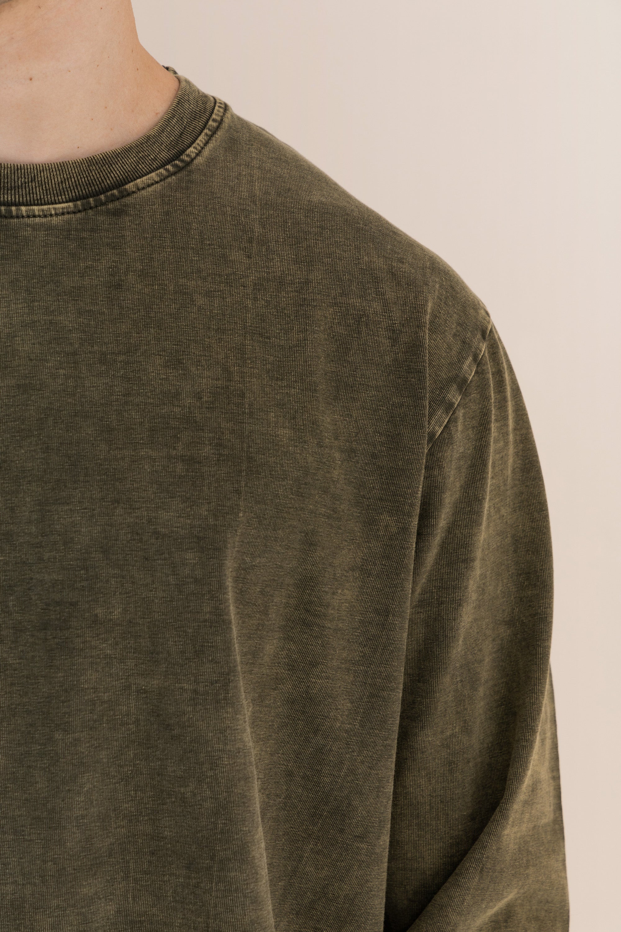 Olive Acid Wash Long Sleeve T-Shirt Olive Acid Wash Long Sleeve T-Shirt