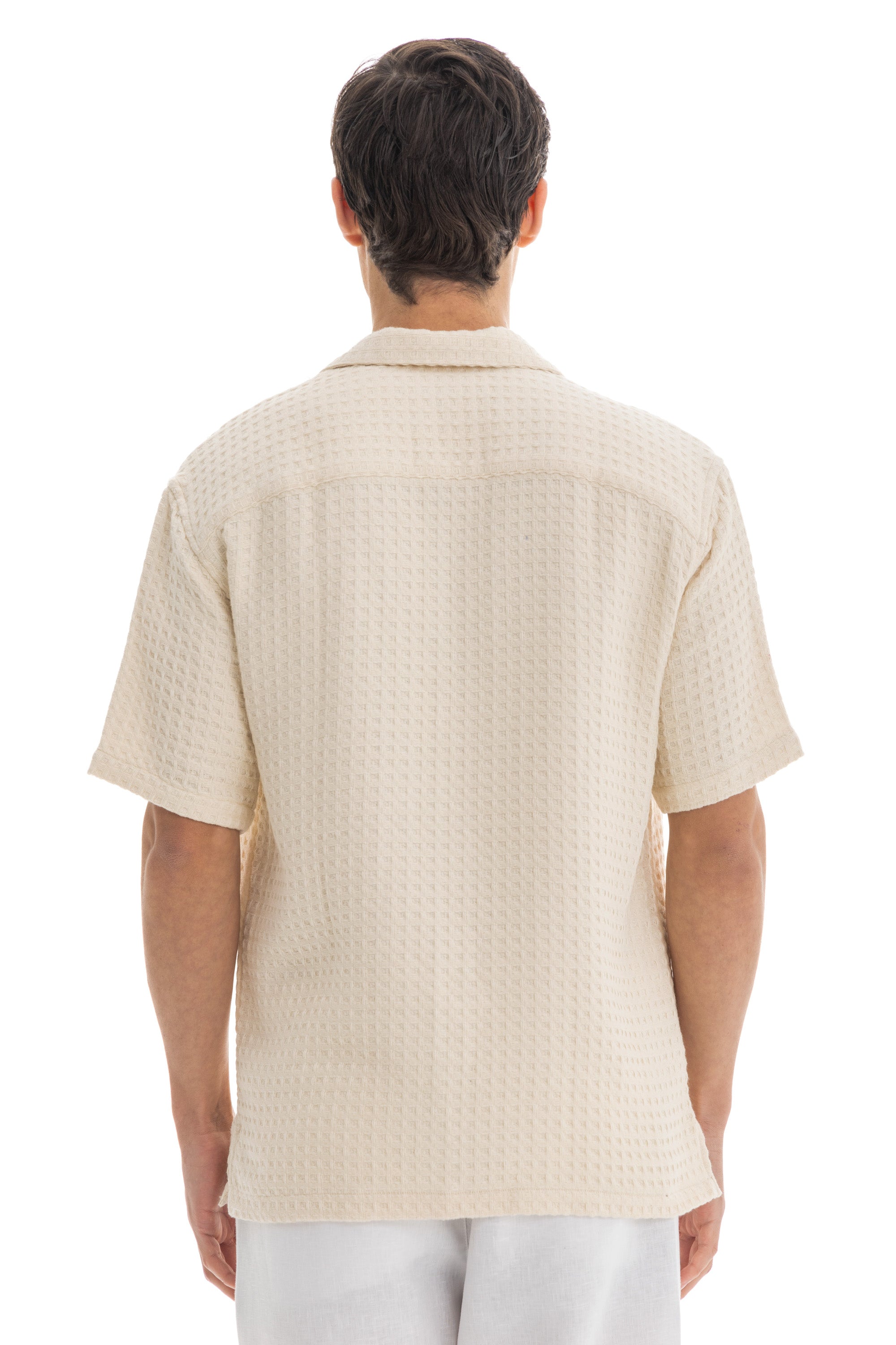 Off-White Honey-Comb Cuban Shirt Off-White Honey-Comb Cuban Shirt