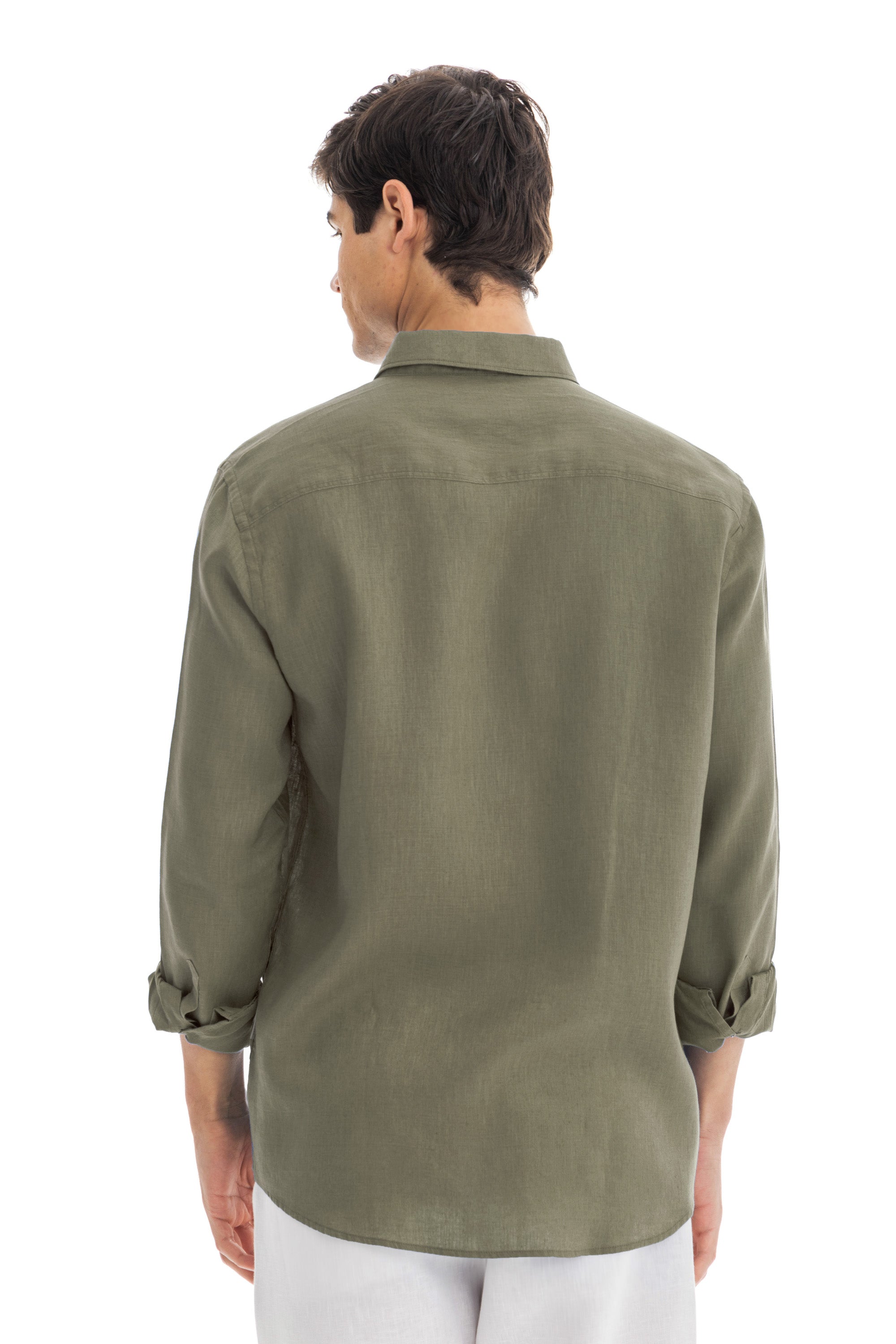 Men`s Taupe Linen Shirt Men`s Taupe Linen Shirt