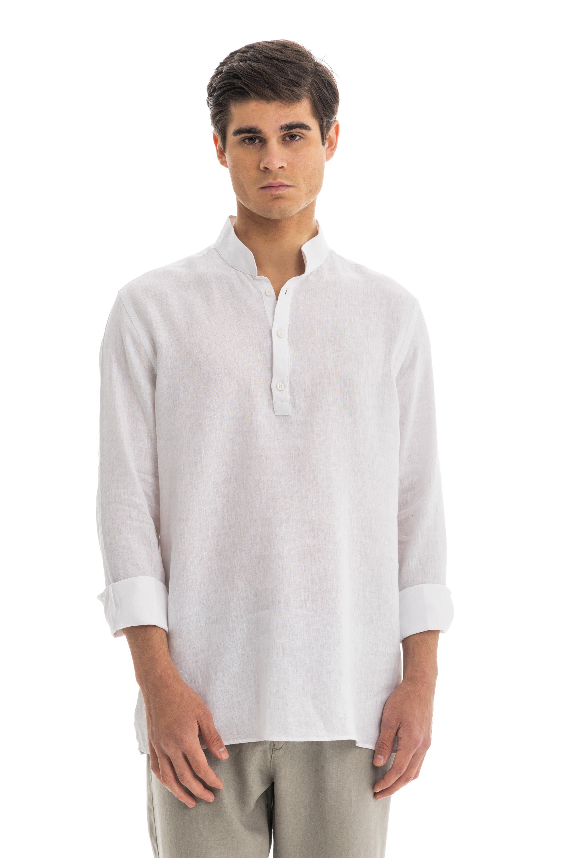 White Kaftan Linen Shirt