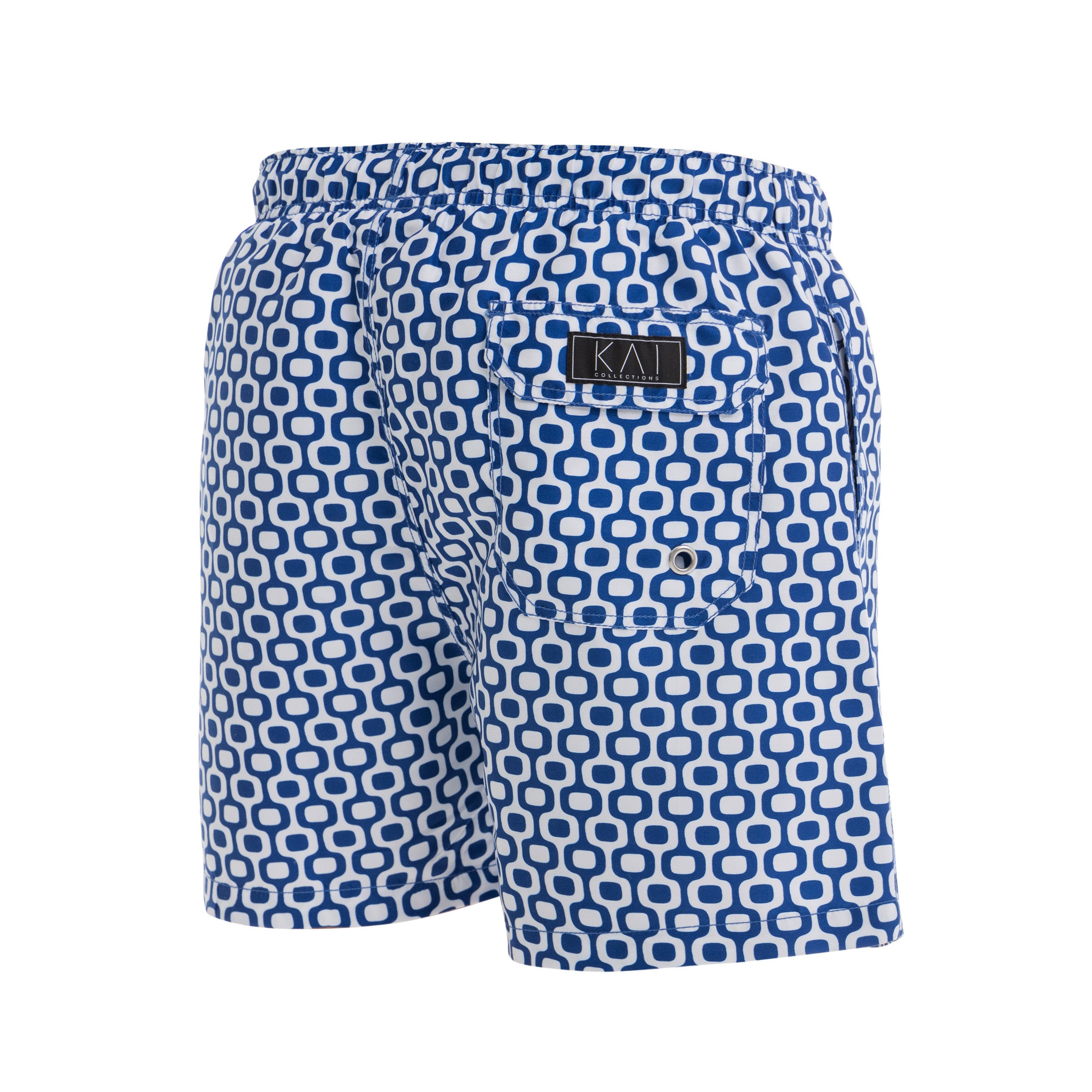 Navy Geometric Swim Shorts
