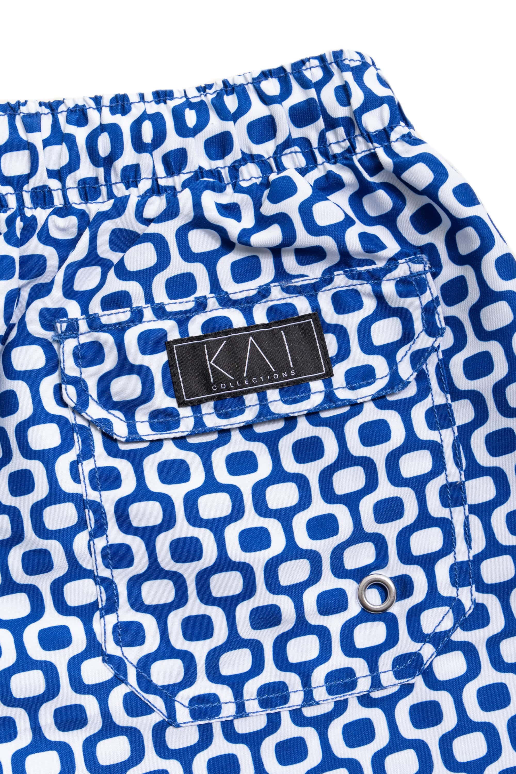 Navy Geometric Swim Shorts