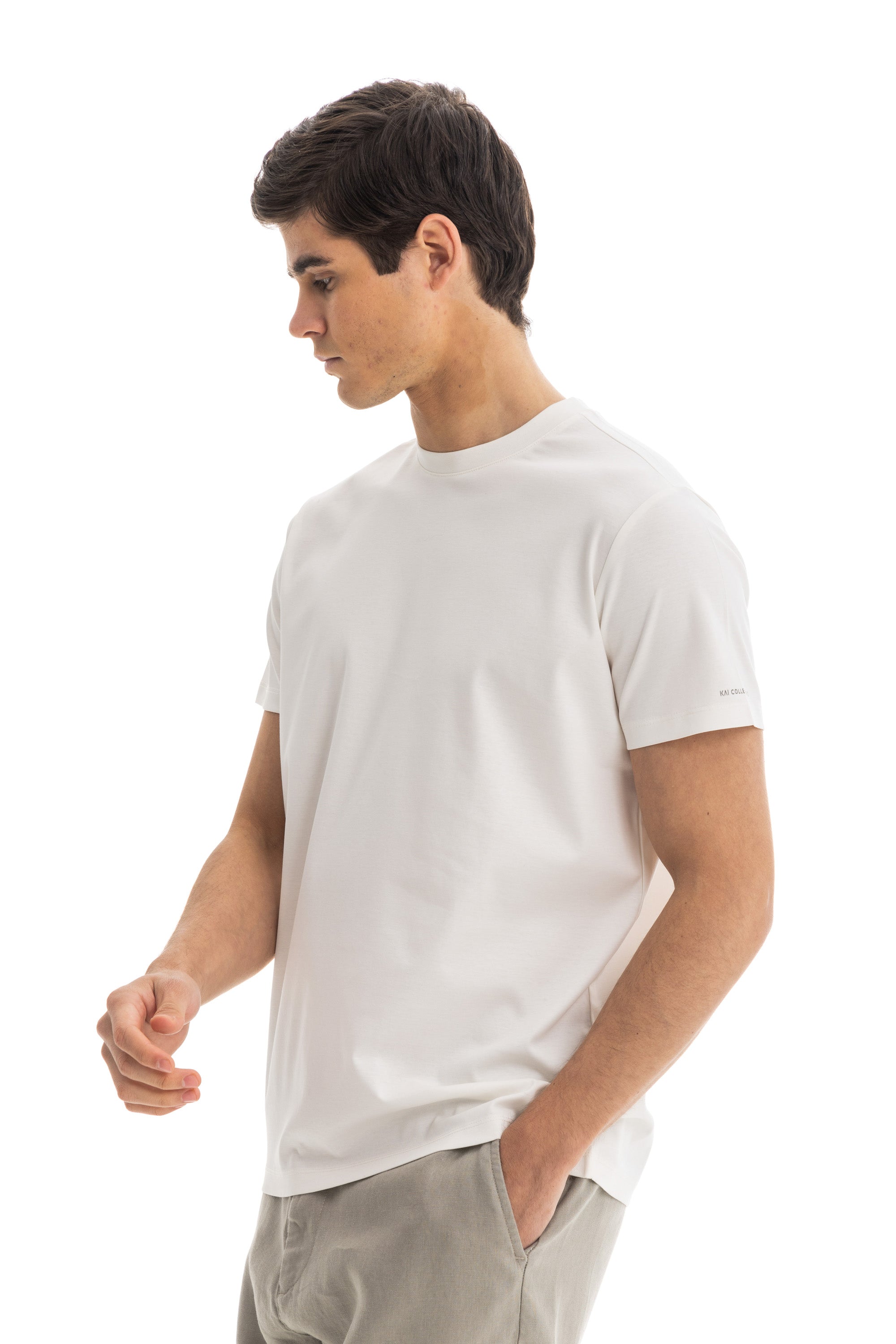 White Mercerised Cotton T-shirt White Mercerised Cotton T-shirt