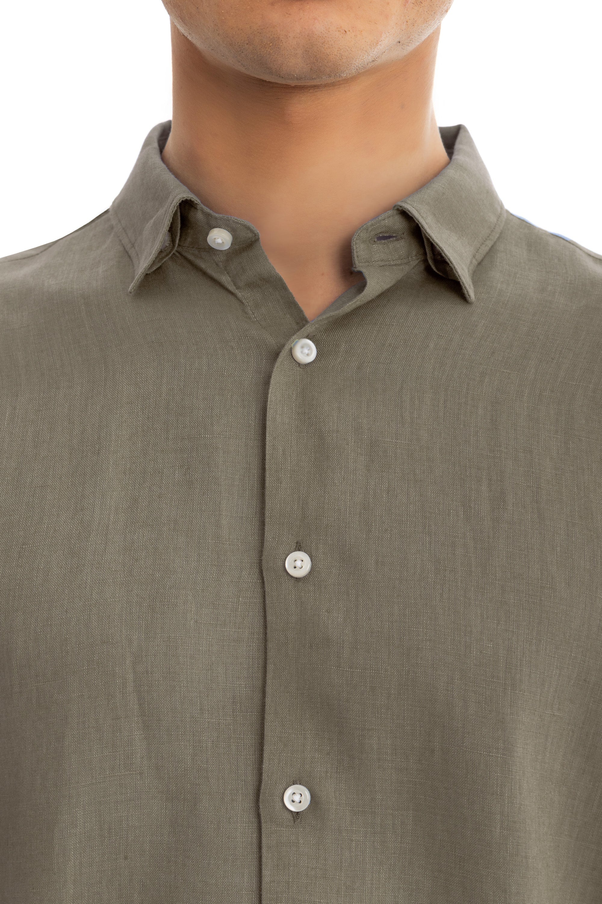 Men`s Taupe Linen Shirt Men`s Taupe Linen Shirt
