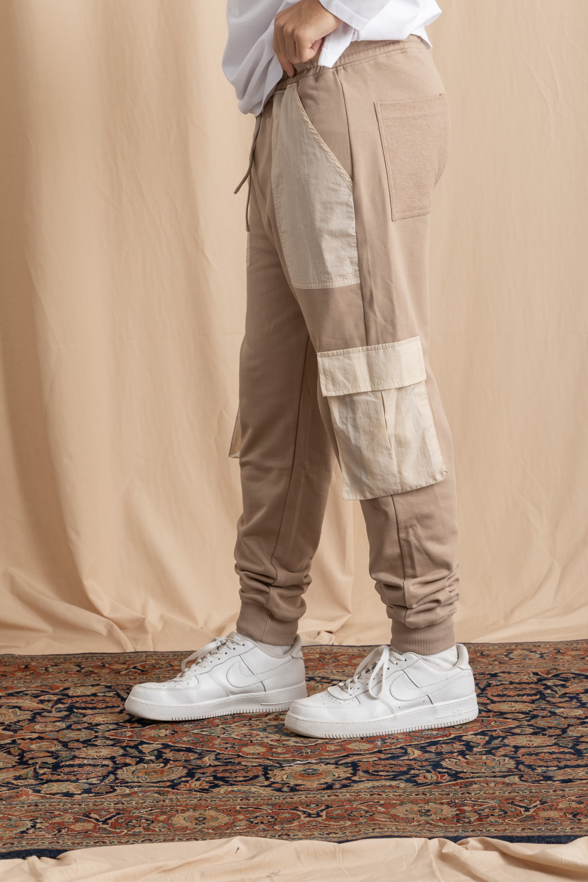 Unisex Beige Cargo Sweatpants Unisex Beige Cargo Sweatpants
