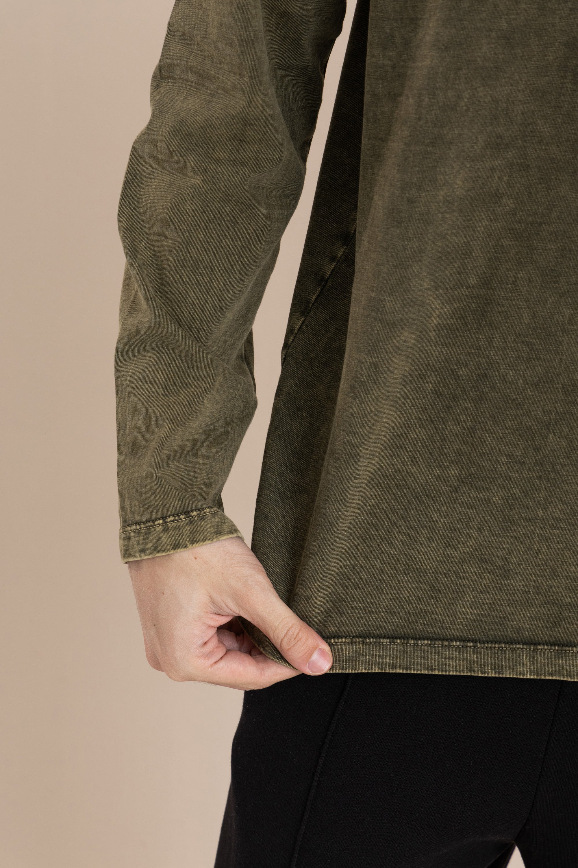 Olive Acid Wash Long Sleeve T-Shirt Olive Acid Wash Long Sleeve T-Shirt