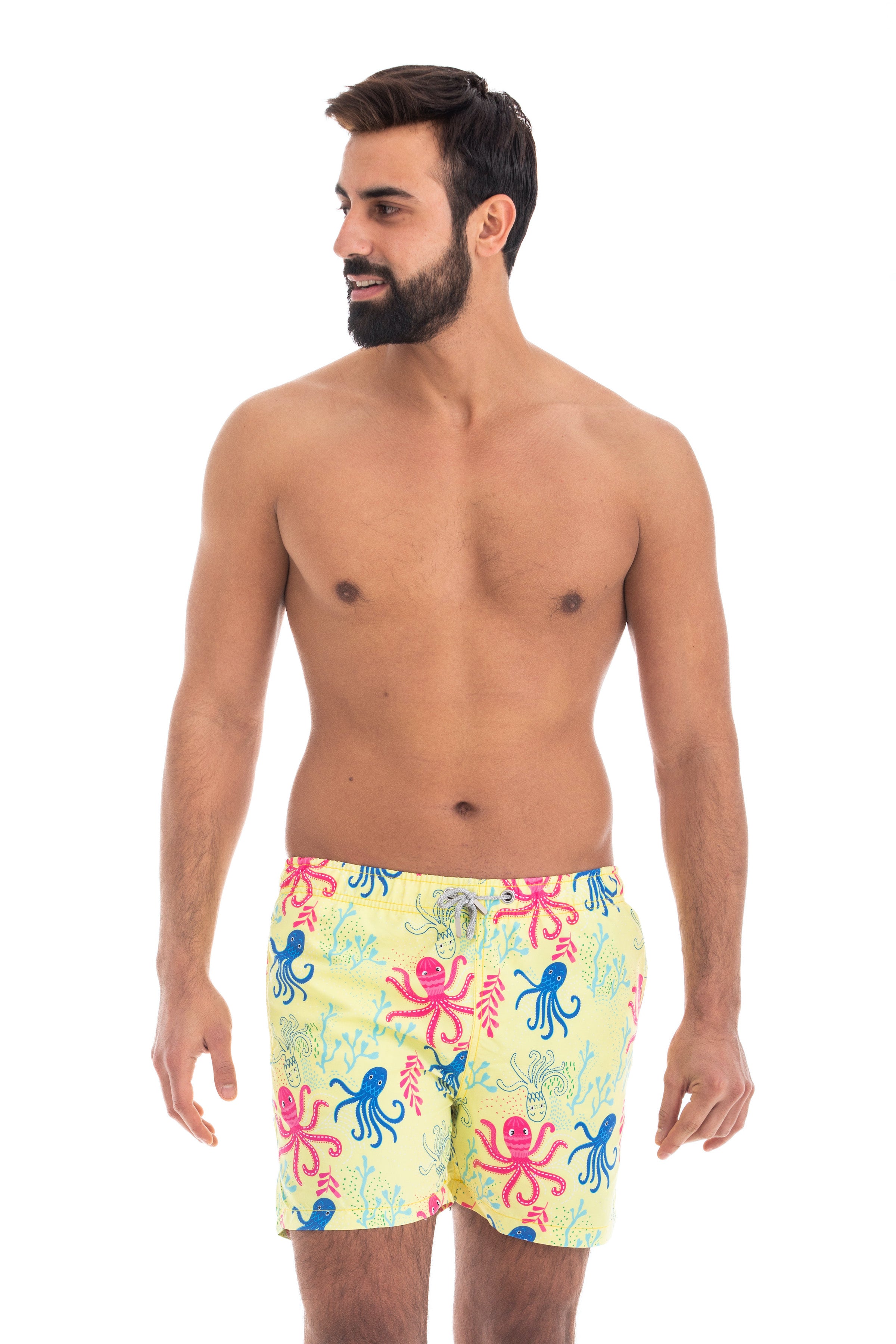 yellow octopus swim shorts