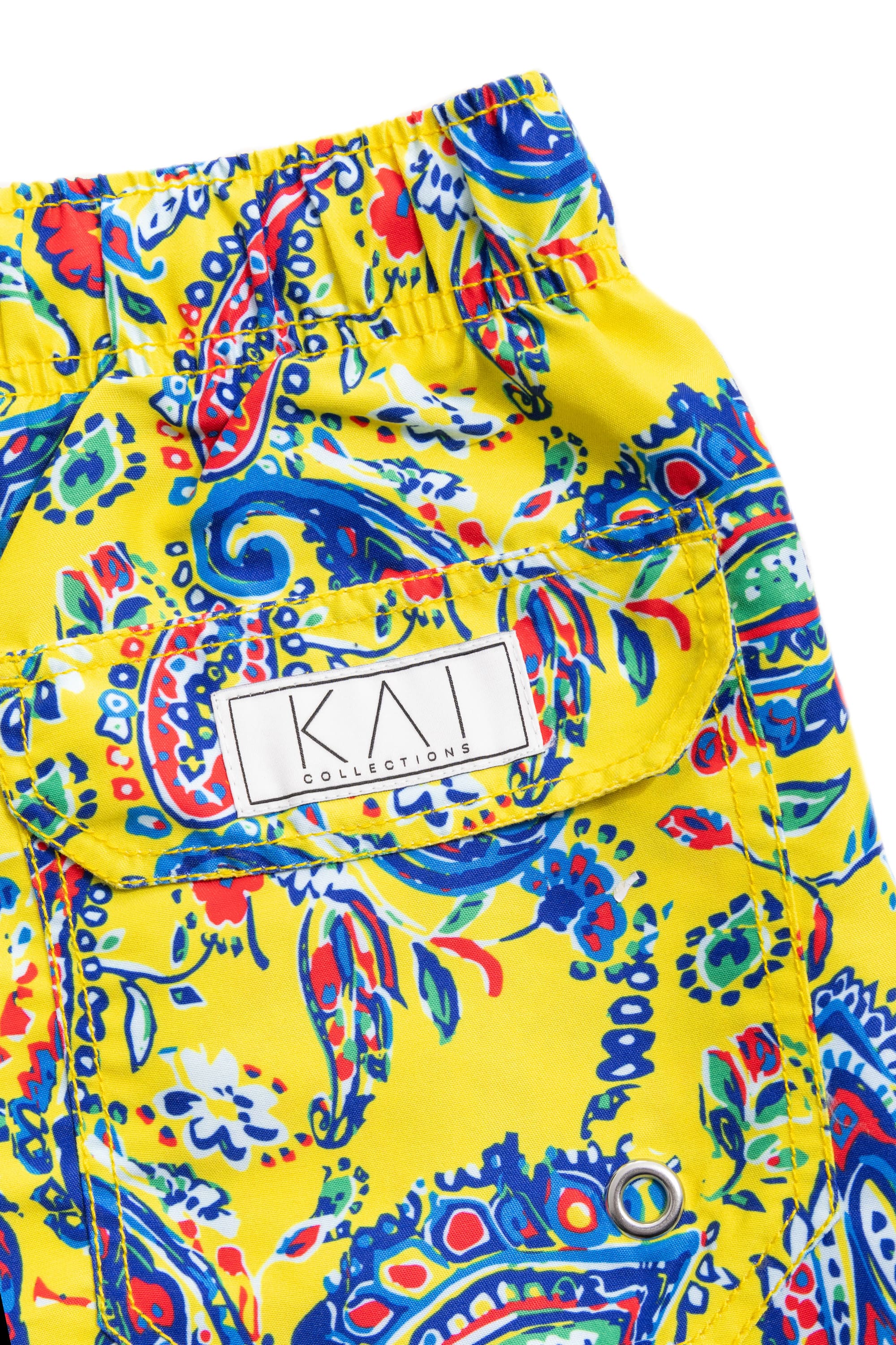 Yellow Paisley Swim Shorts