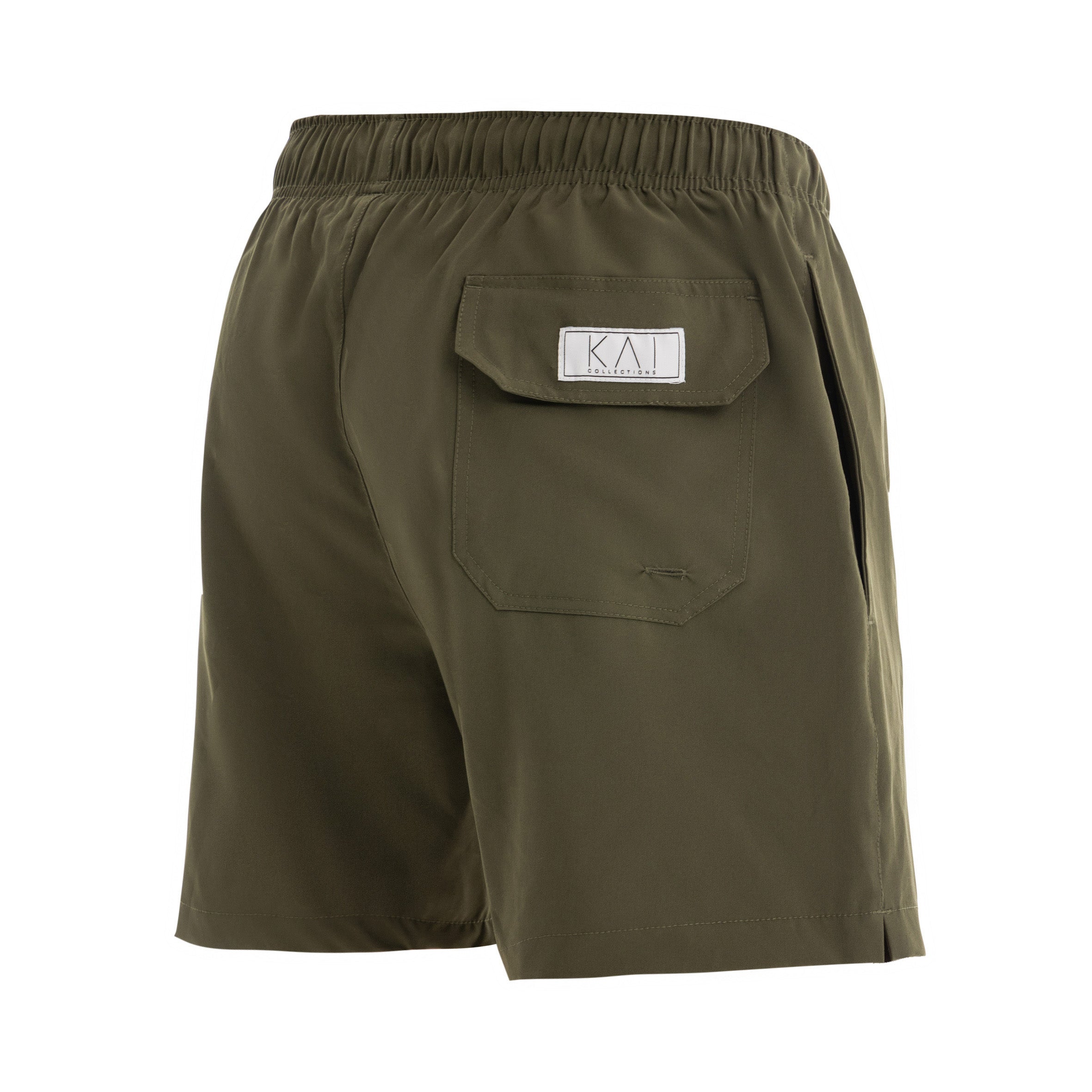 Solid Olive Swim Shorts (4 Way Stretch) Solid Olive Swim Shorts (4 Way Stretch)