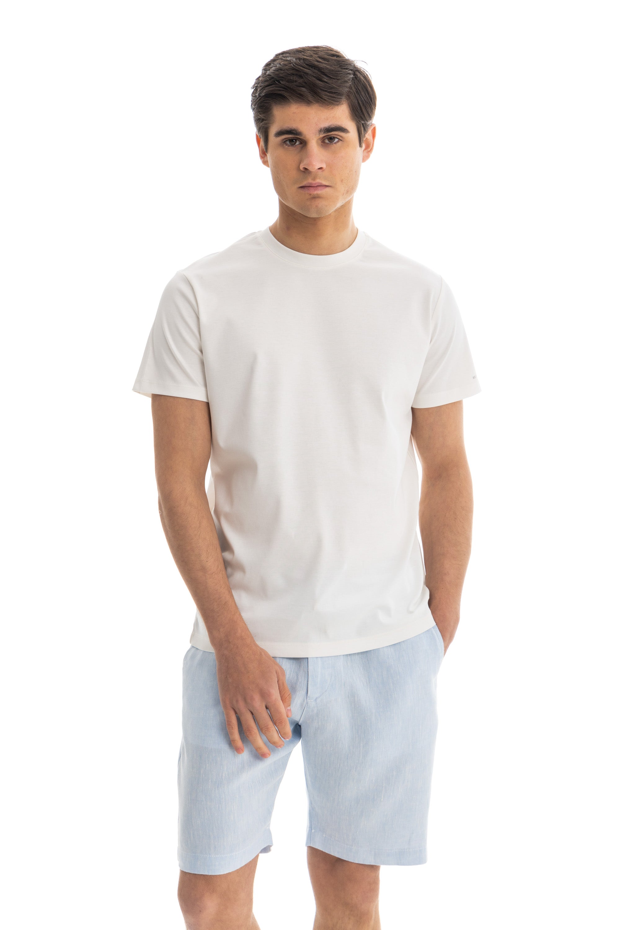 White Mercerised Cotton T-shirt White Mercerised Cotton T-shirt
