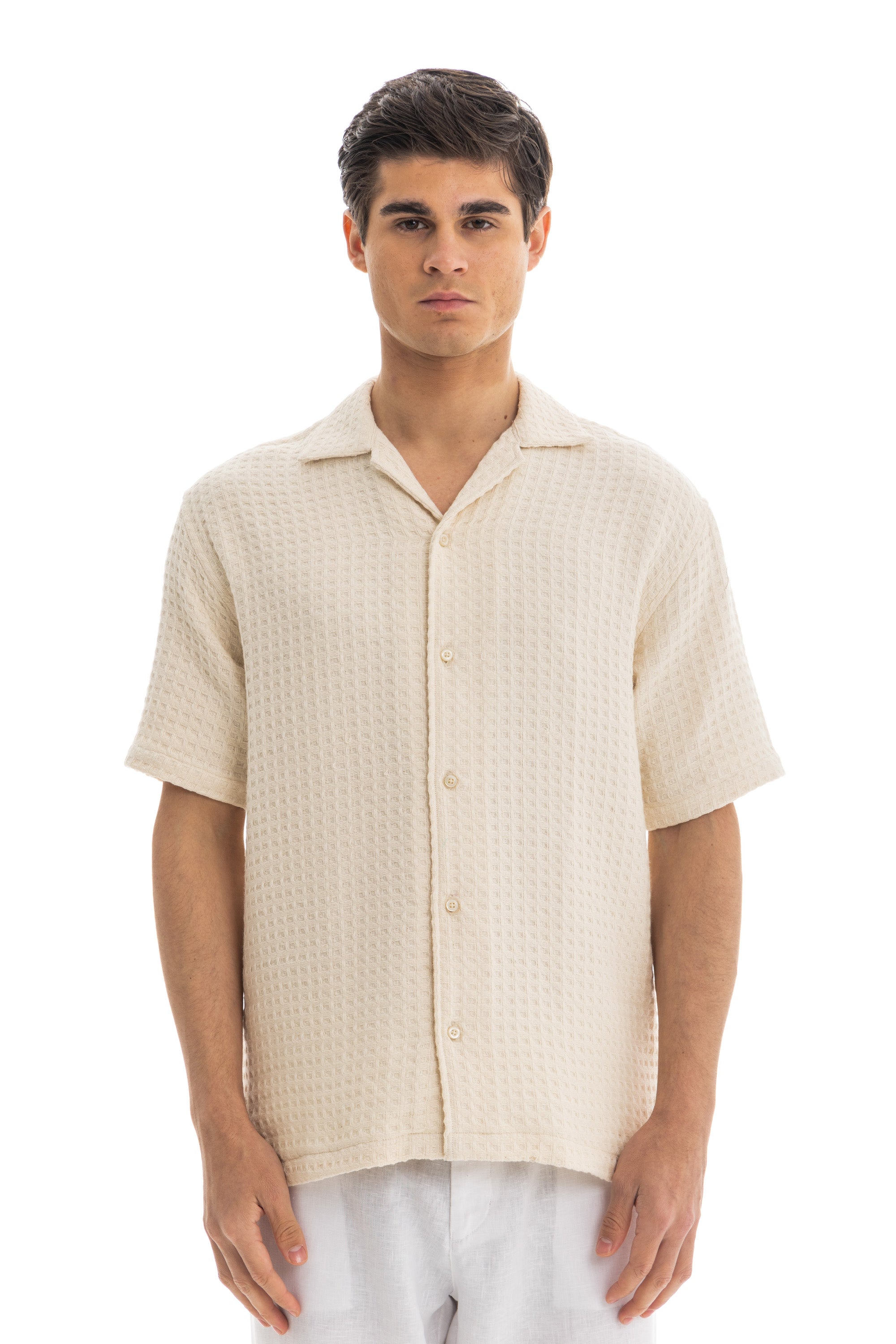 Off-White Honey-Comb Cuban Shirt