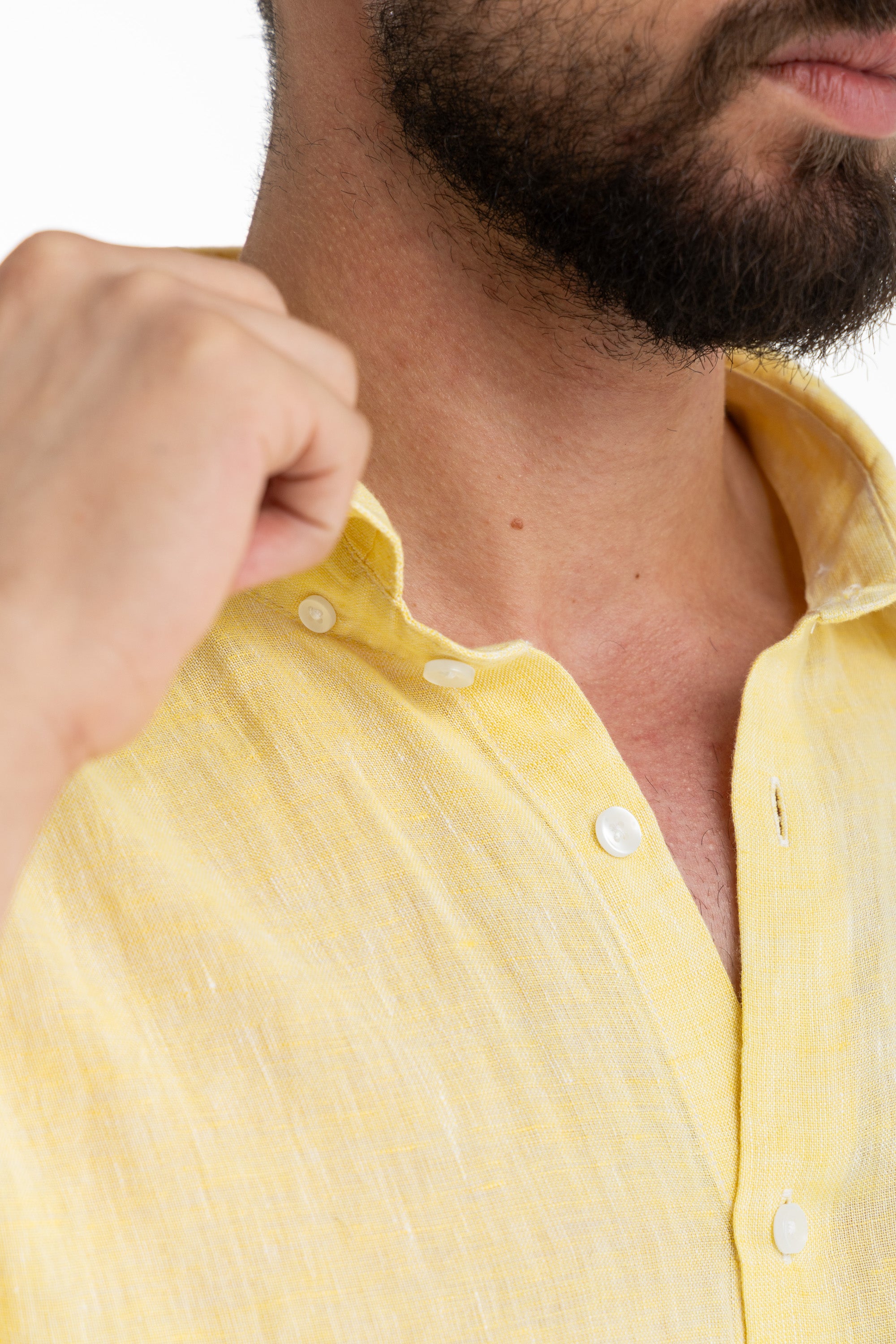 Men`s Yellow Linen Shirt Men`s Yellow Linen Shirt