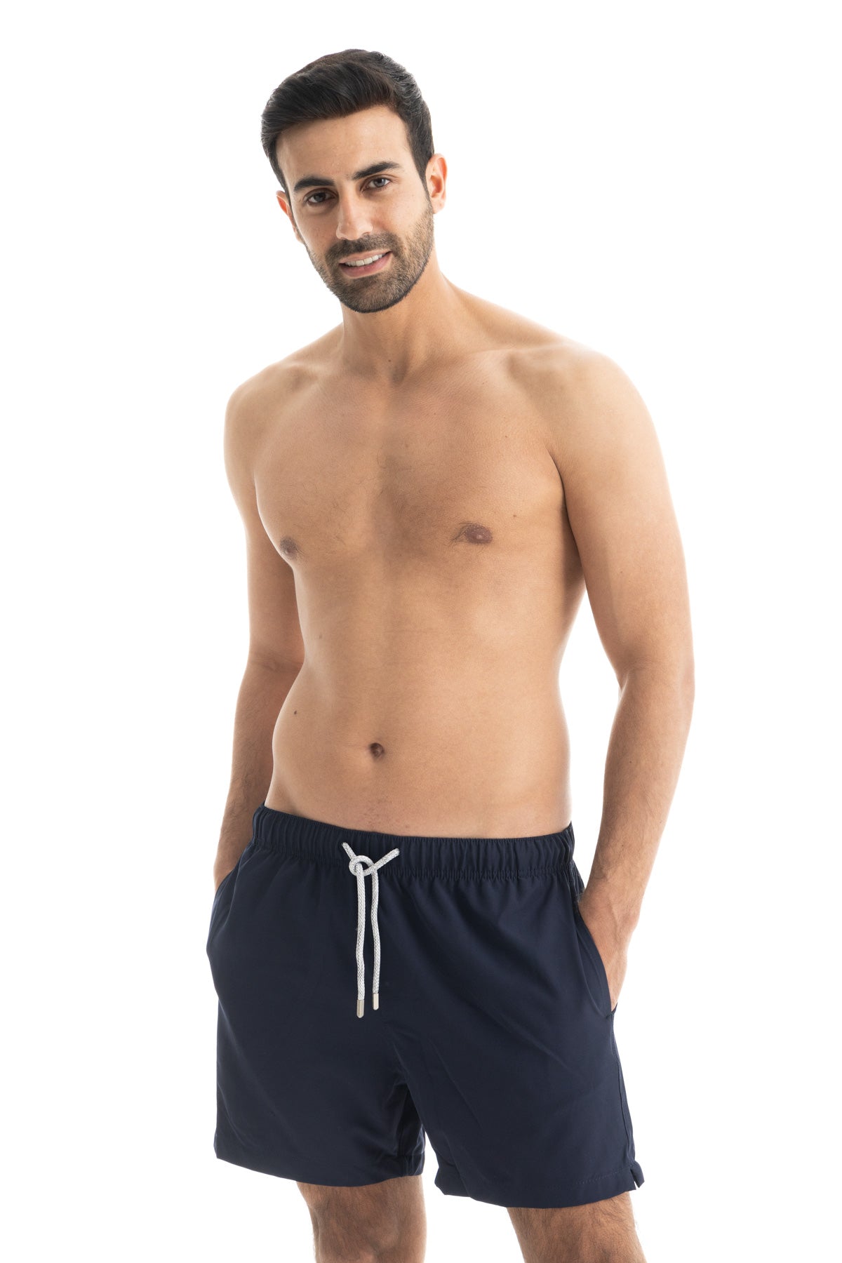 Solid Navy Swim Shorts (4 Way Stretch) Solid Navy Swim Shorts (4 Way Stretch)