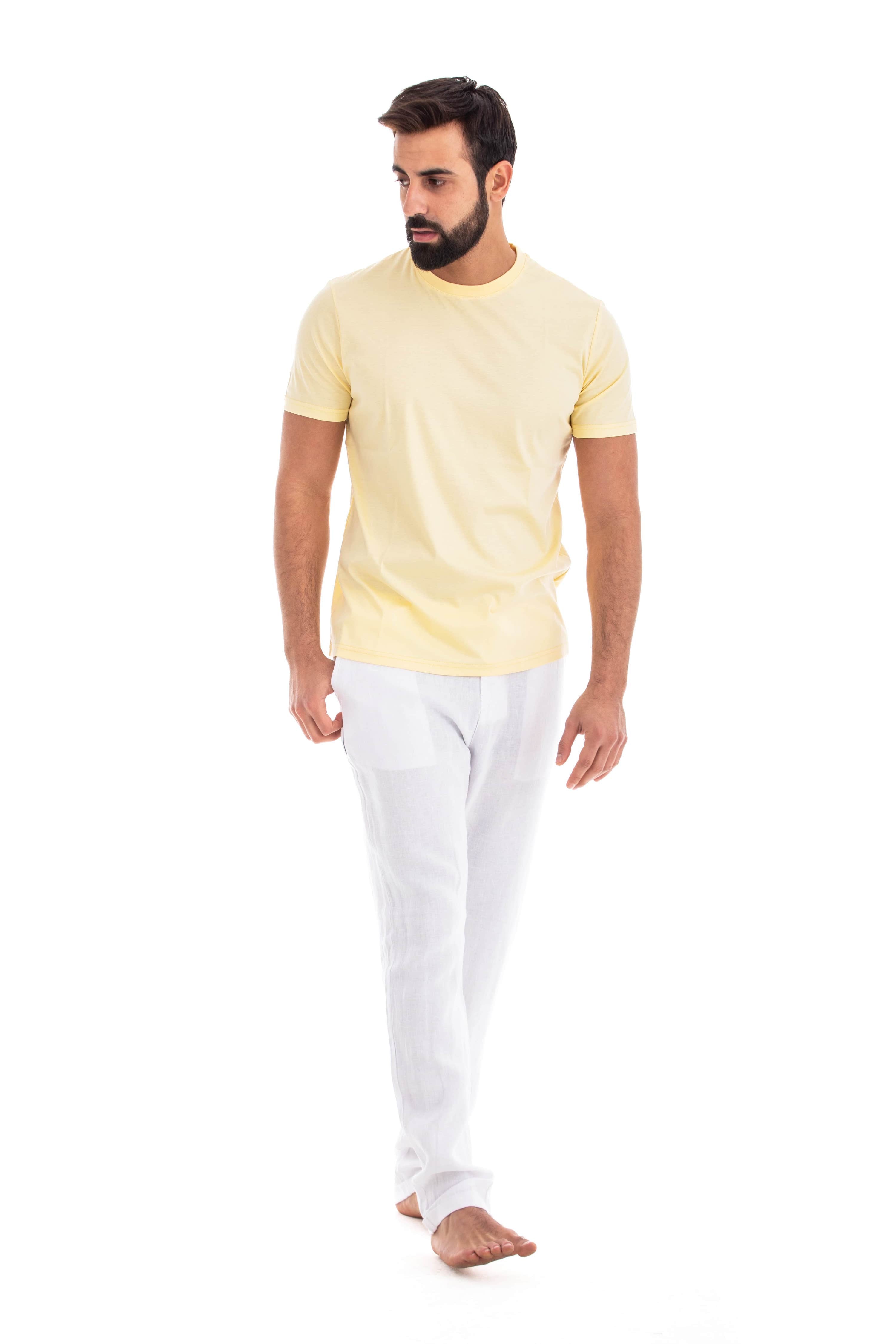Yellow Mercerised Cotton T-shirt Yellow Mercerised Cotton T-shirt