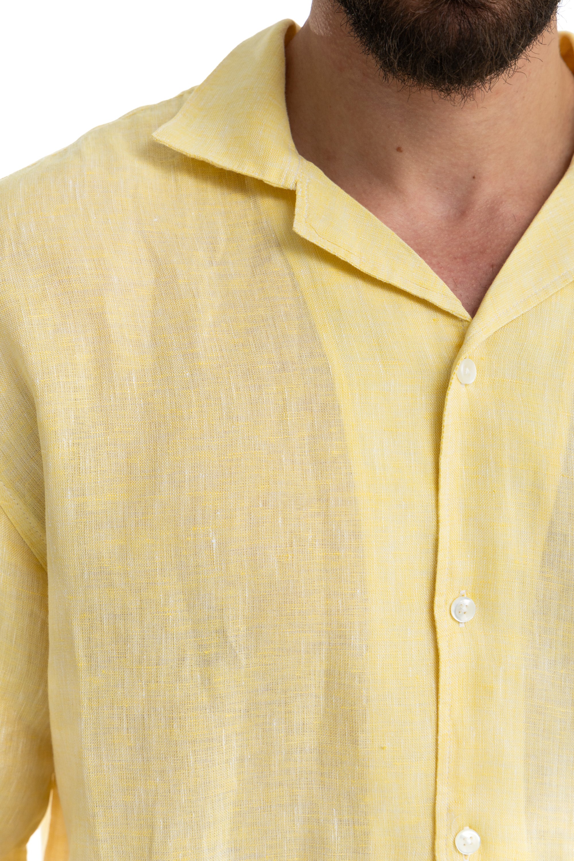 Yellow Cuban Linen Shirt Short Sleeve Yellow Cuban Linen Shirt Short Sleeve