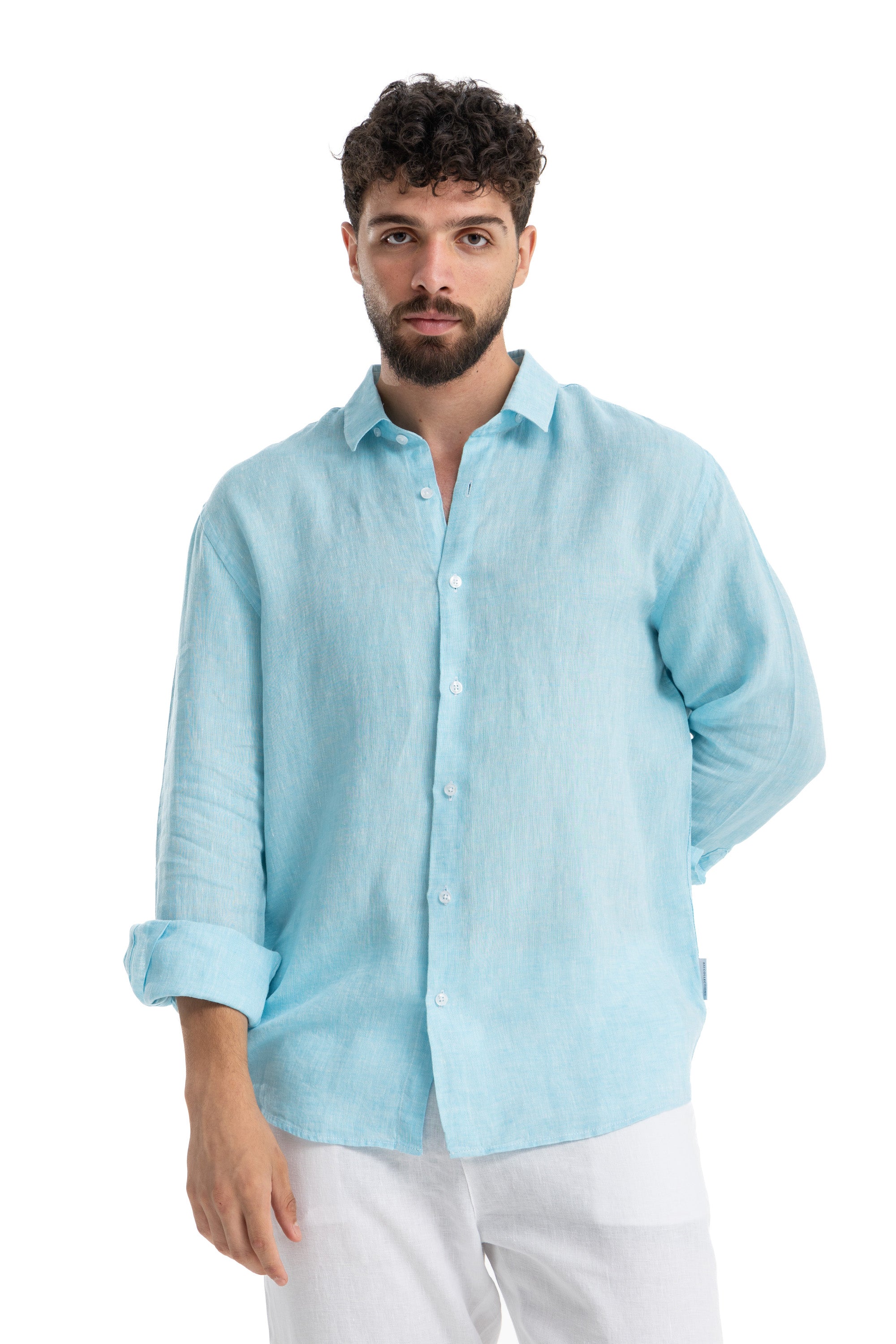 Men's Mint Linen Shirt