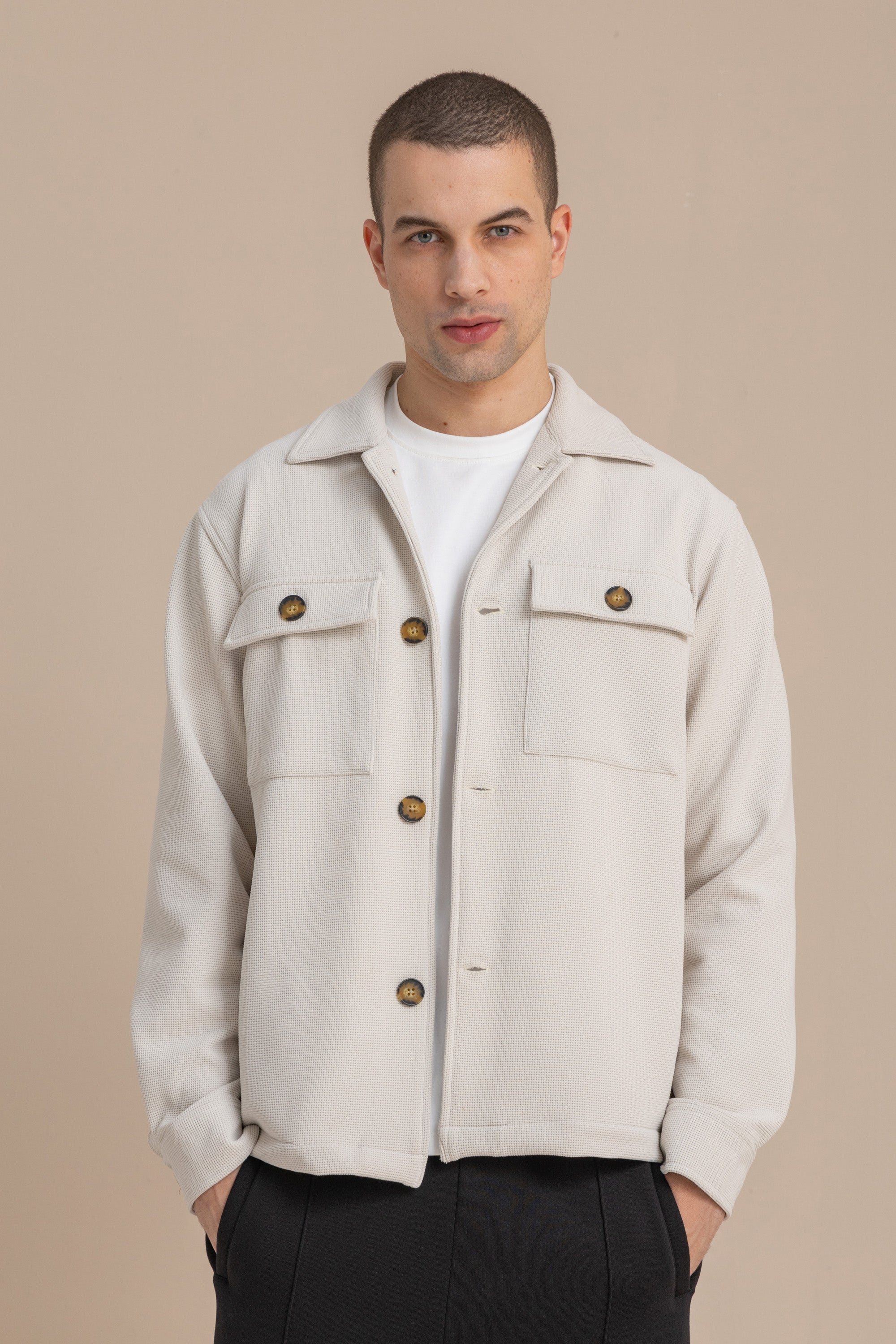 Off-White Textured Over Shirt