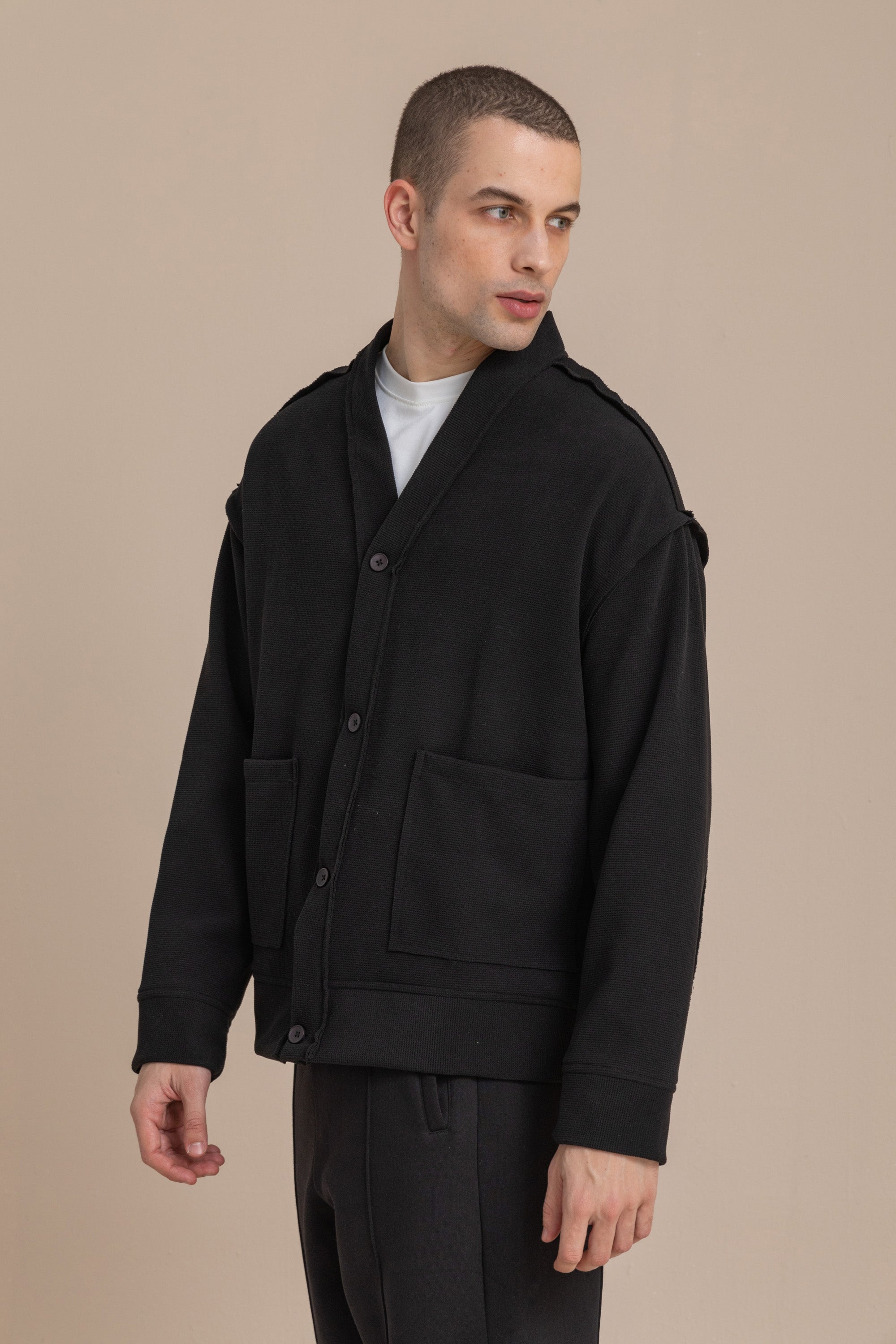 Black Textured Cardigan Black Textured Cardigan