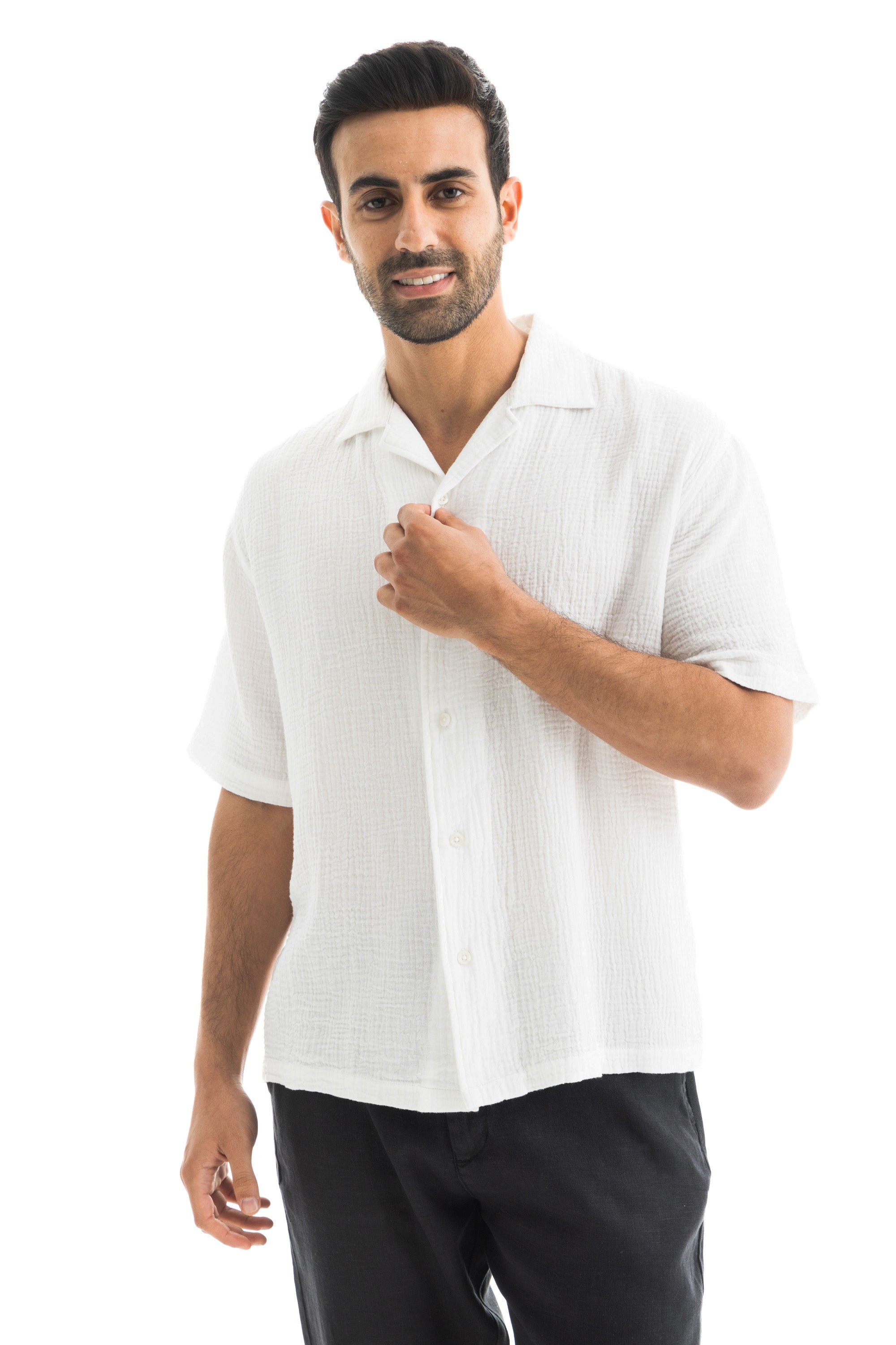 White Crinkle Texture Shirt White Crinkle Texture Shirt