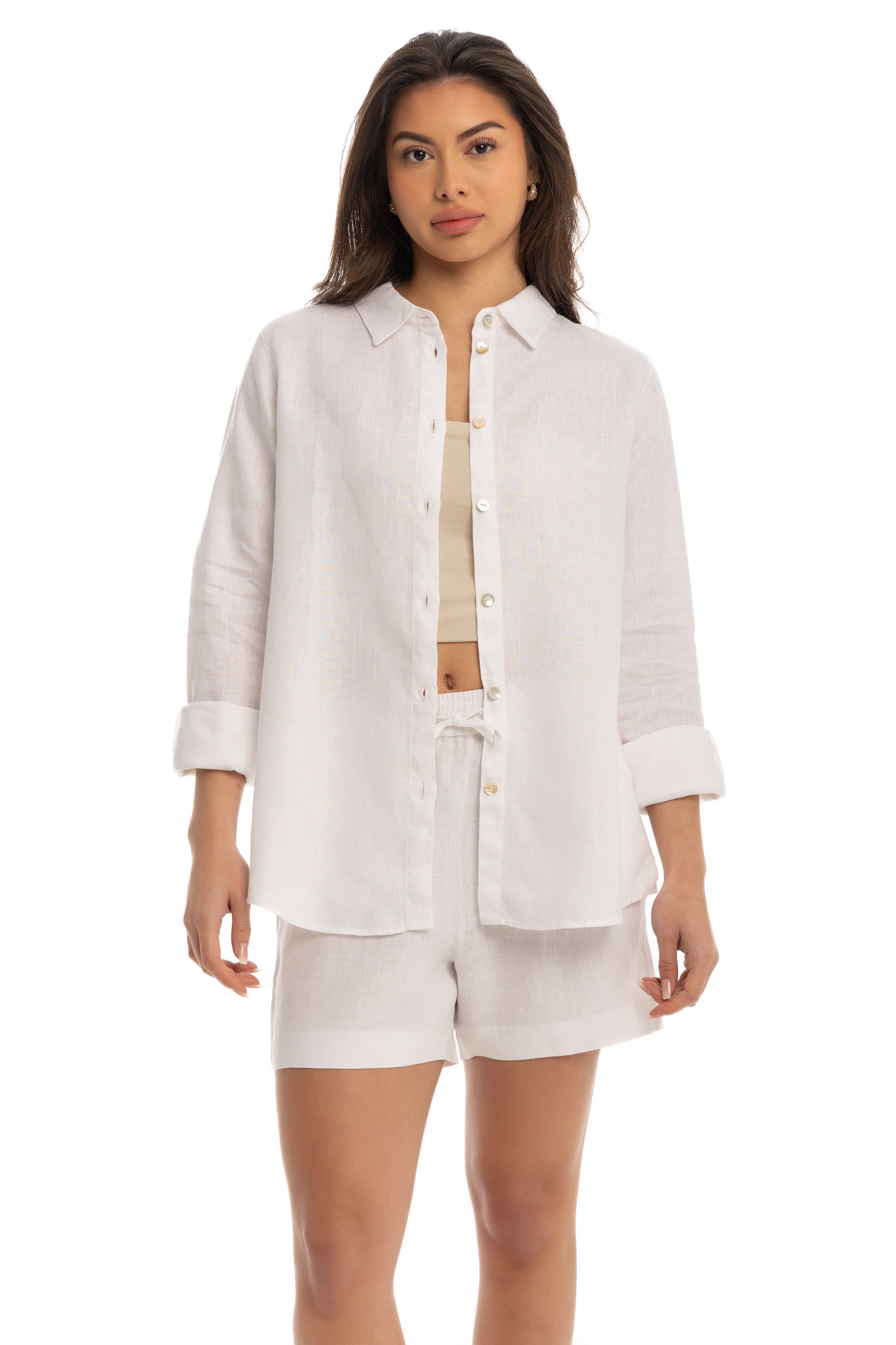 Women's White Linen Shirt