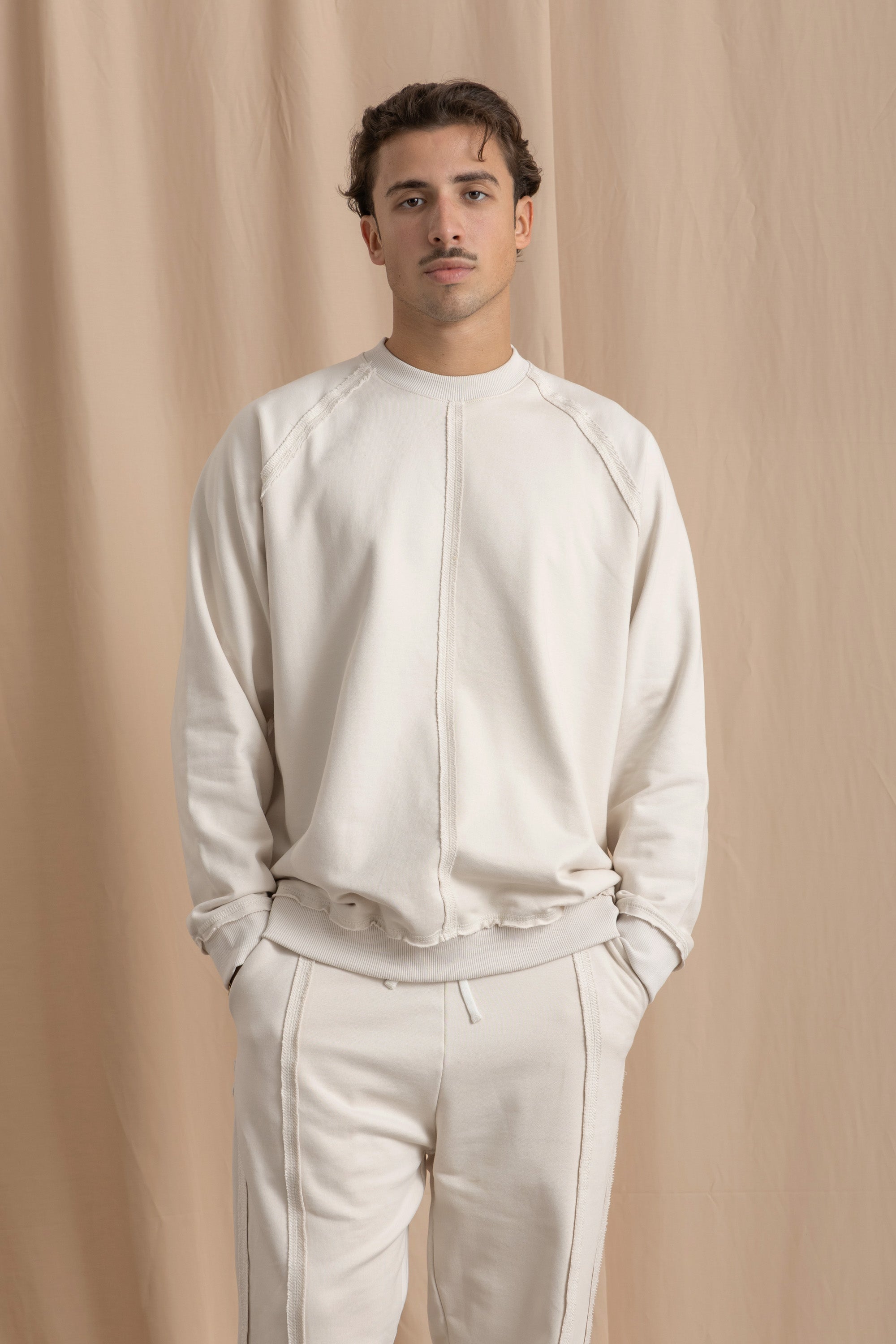 Unisex Off-White Distressed Sweatshirt