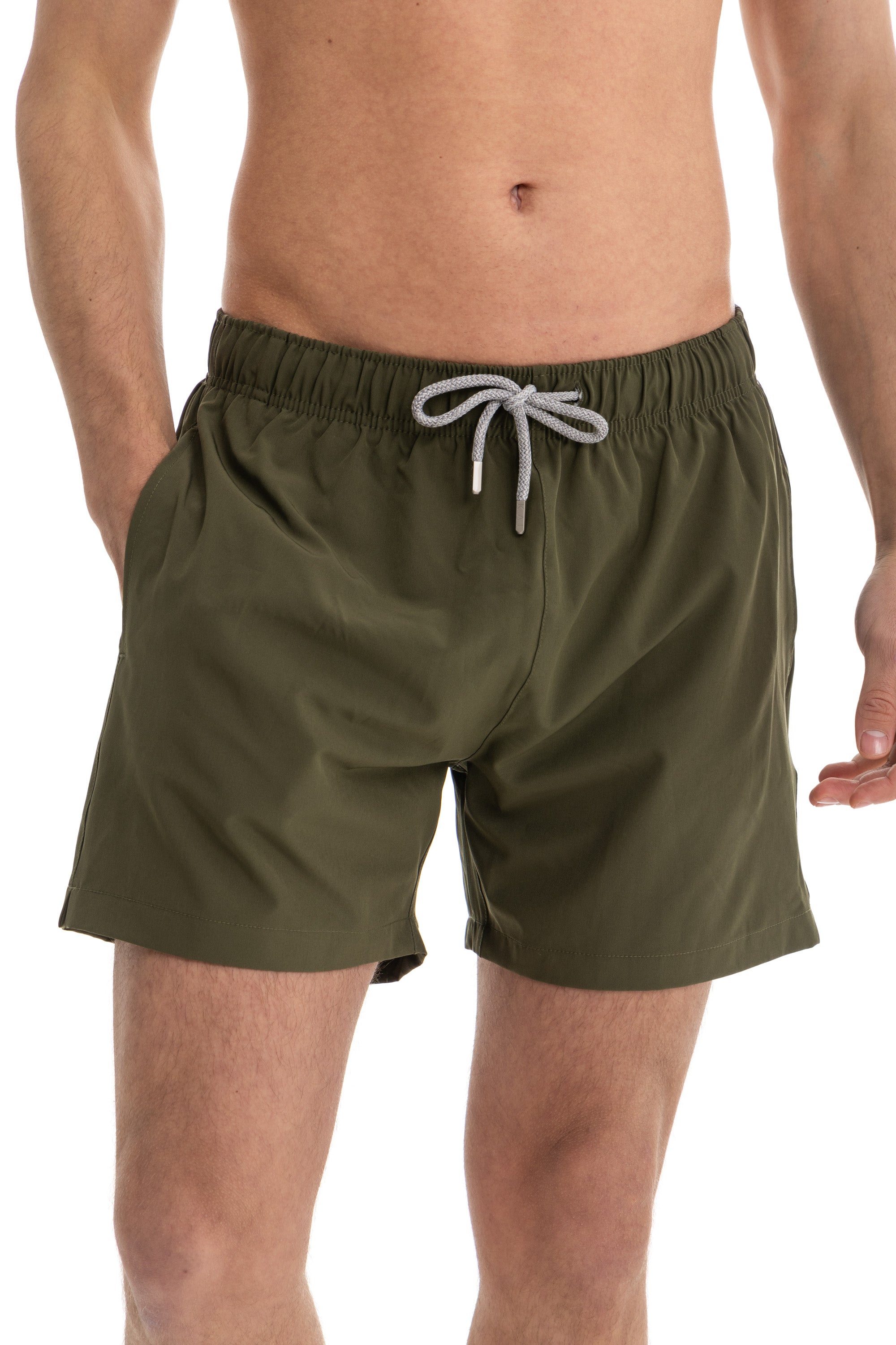 Solid Olive Swim Shorts (4 Way Stretch) Solid Olive Swim Shorts (4 Way Stretch)