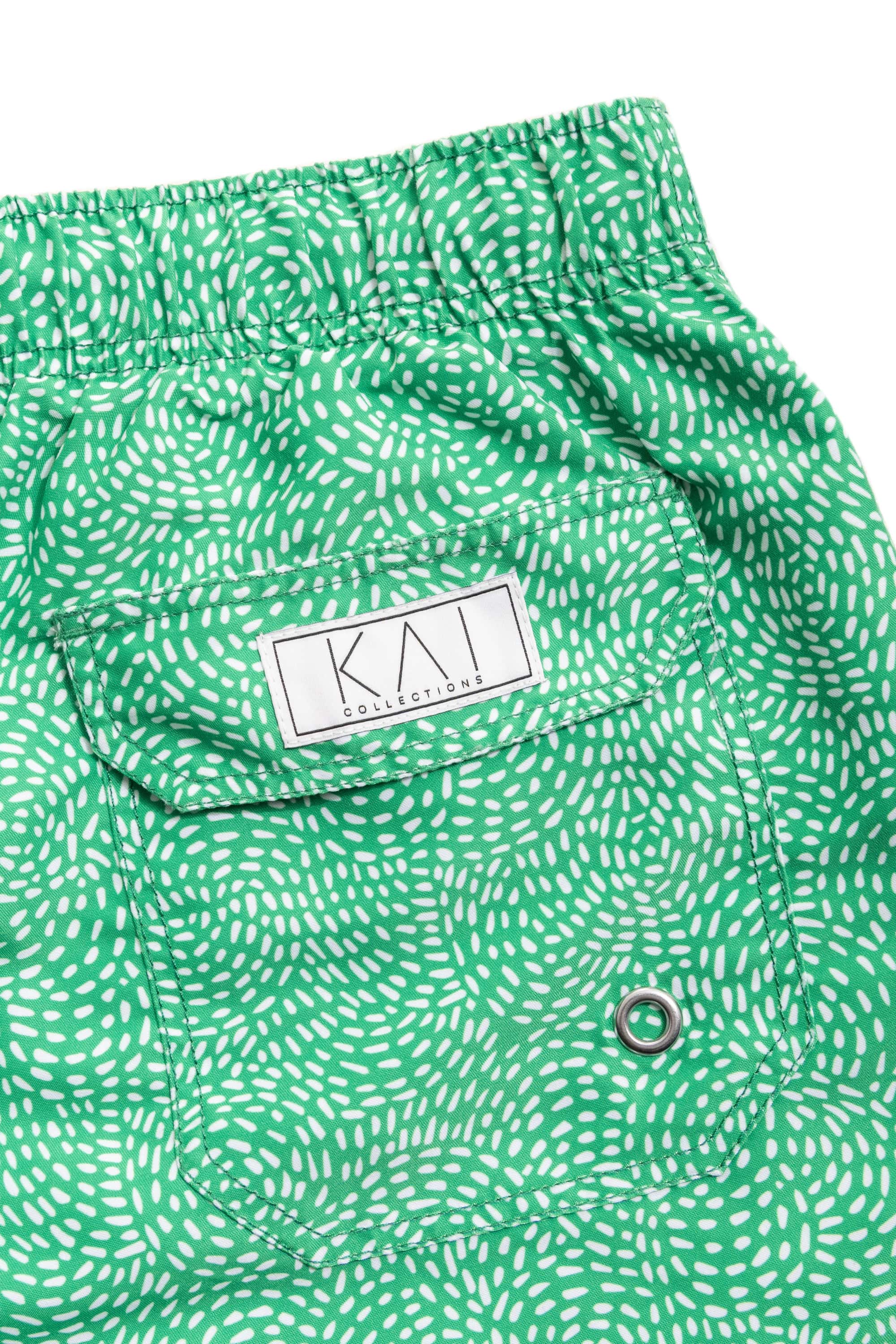 Green Spiral Swim Shorts
