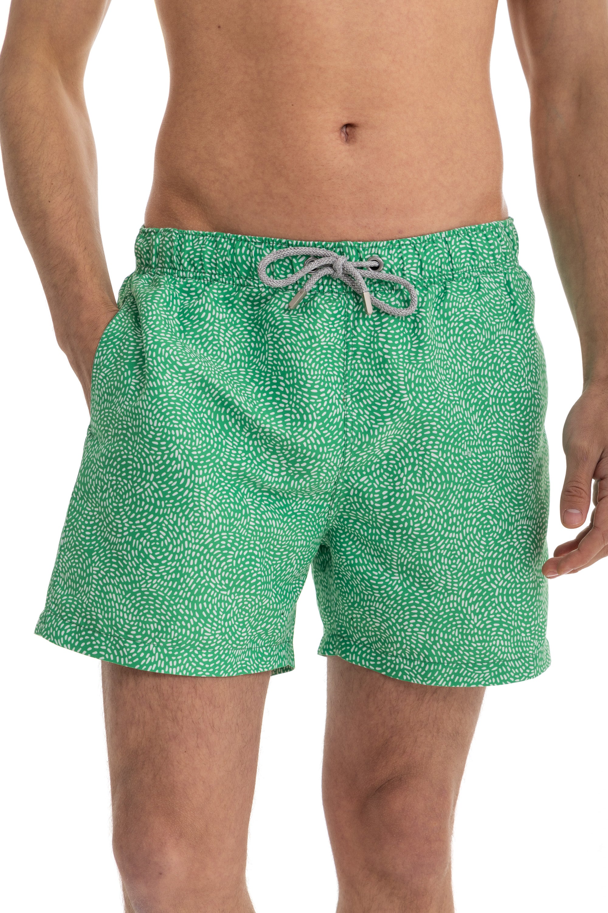 Green Spiral Swim Shorts