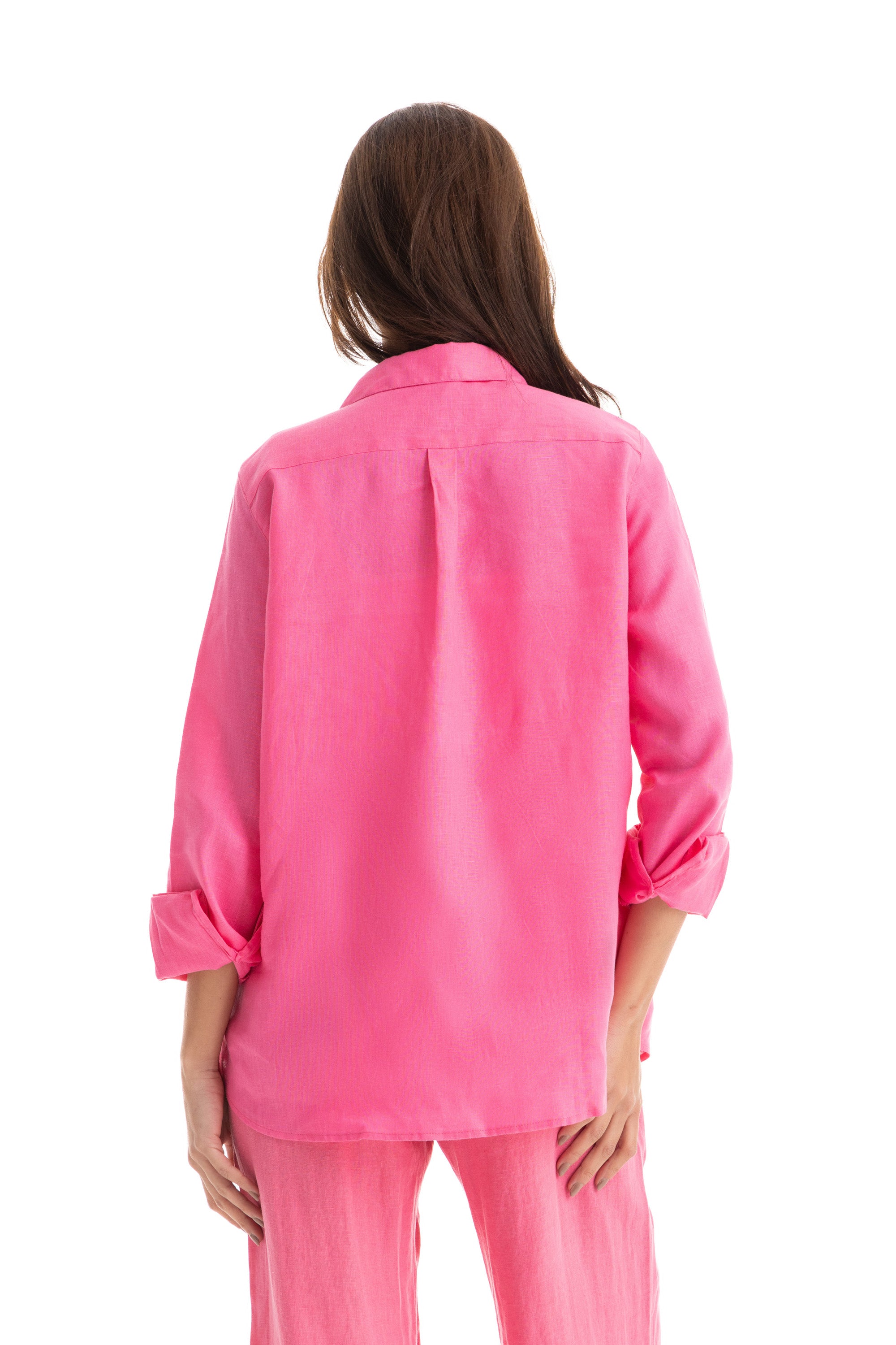 Womens Pink Linen Shirt Womens Pink Linen Shirt