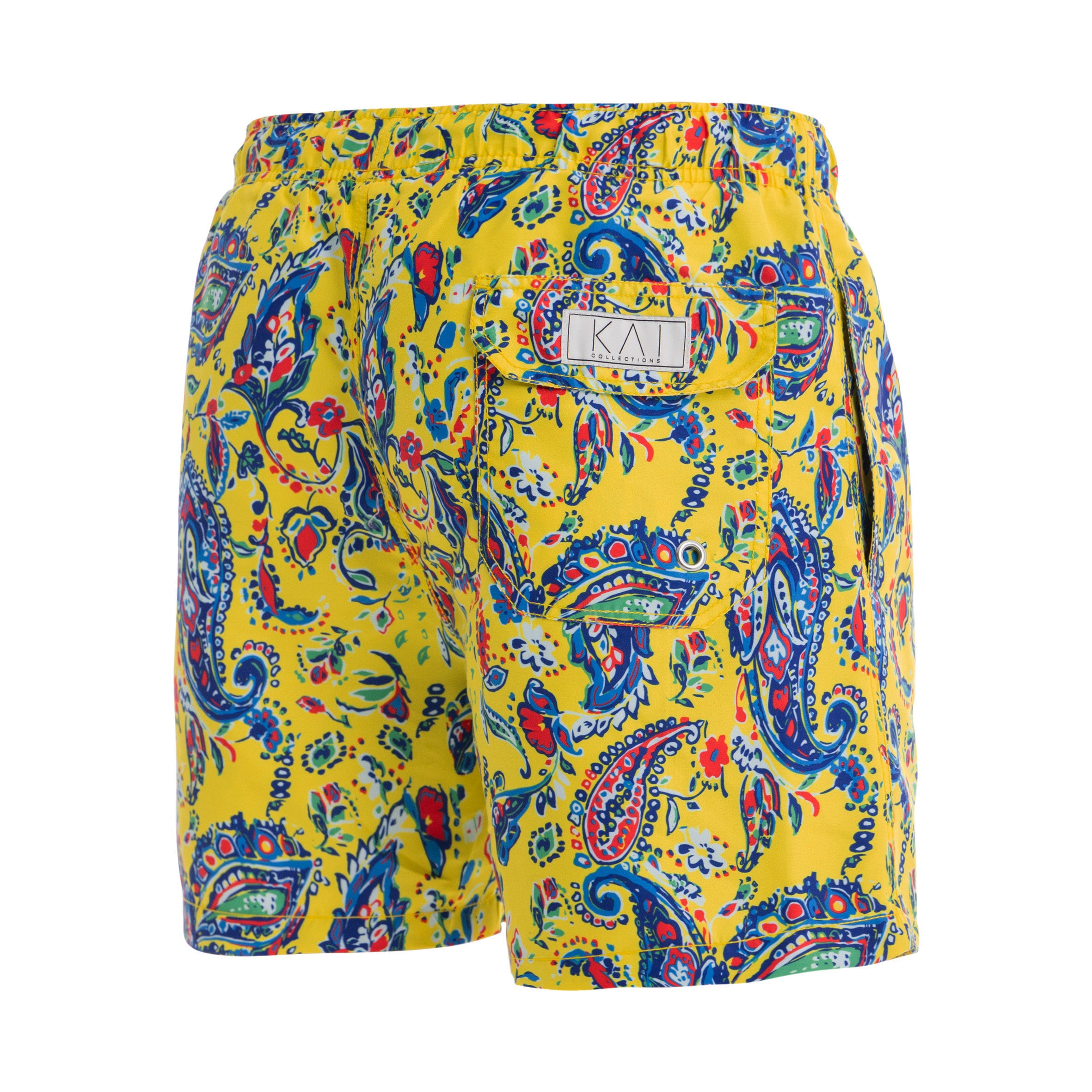 Yellow Paisley Swim Shorts