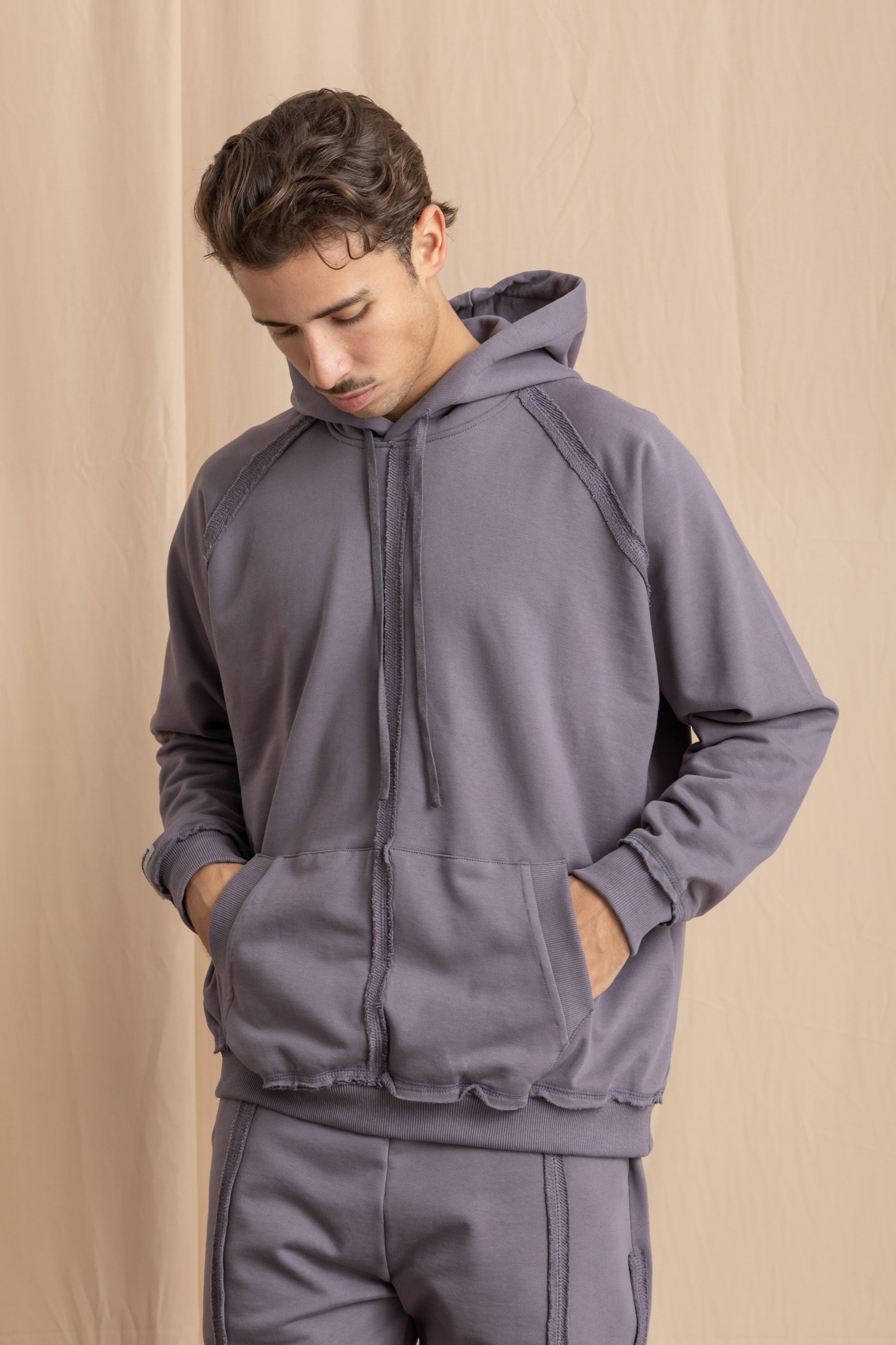 Unisex Grey Distressed Hoodie