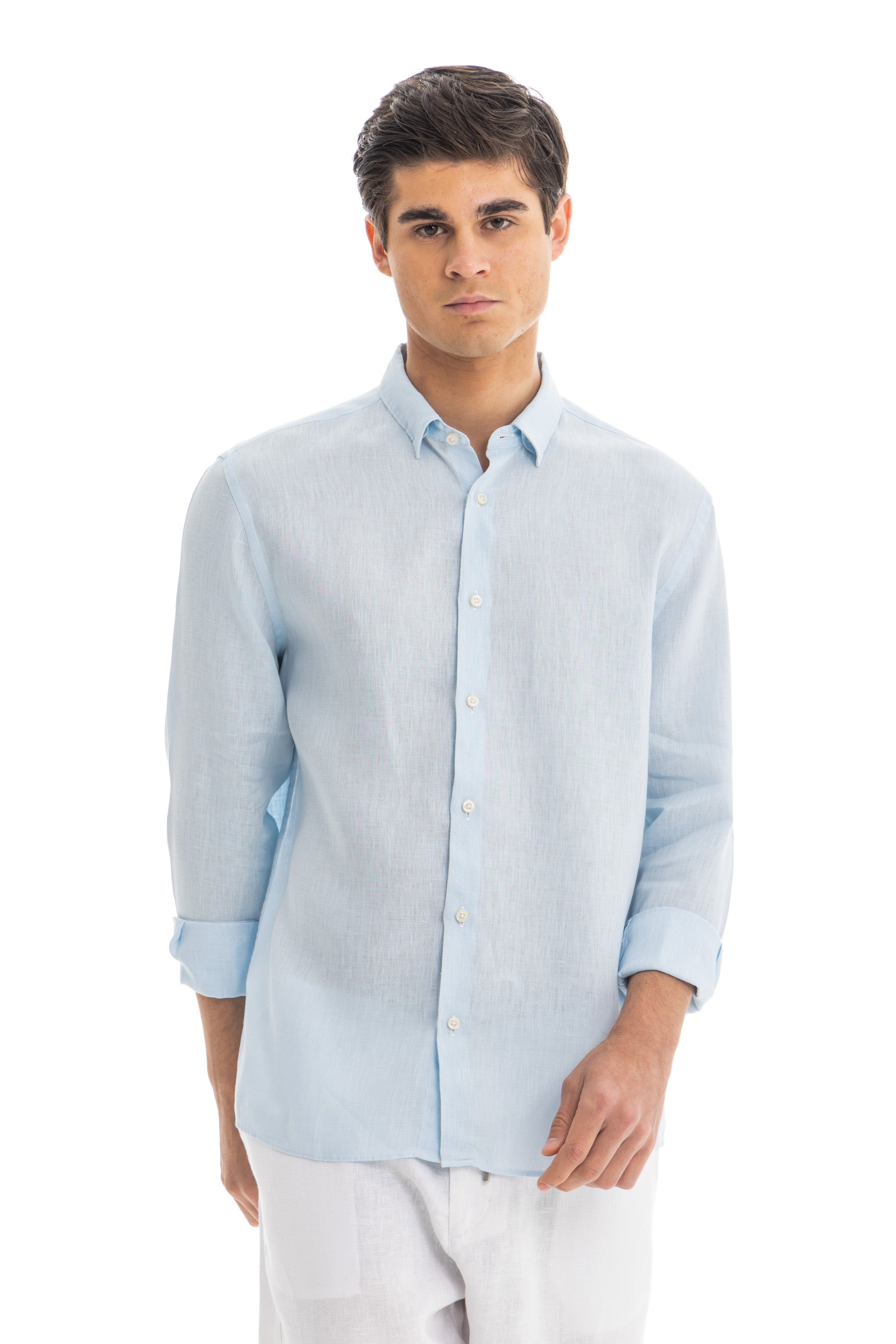 Men's Sky Blue Linen Shirt
