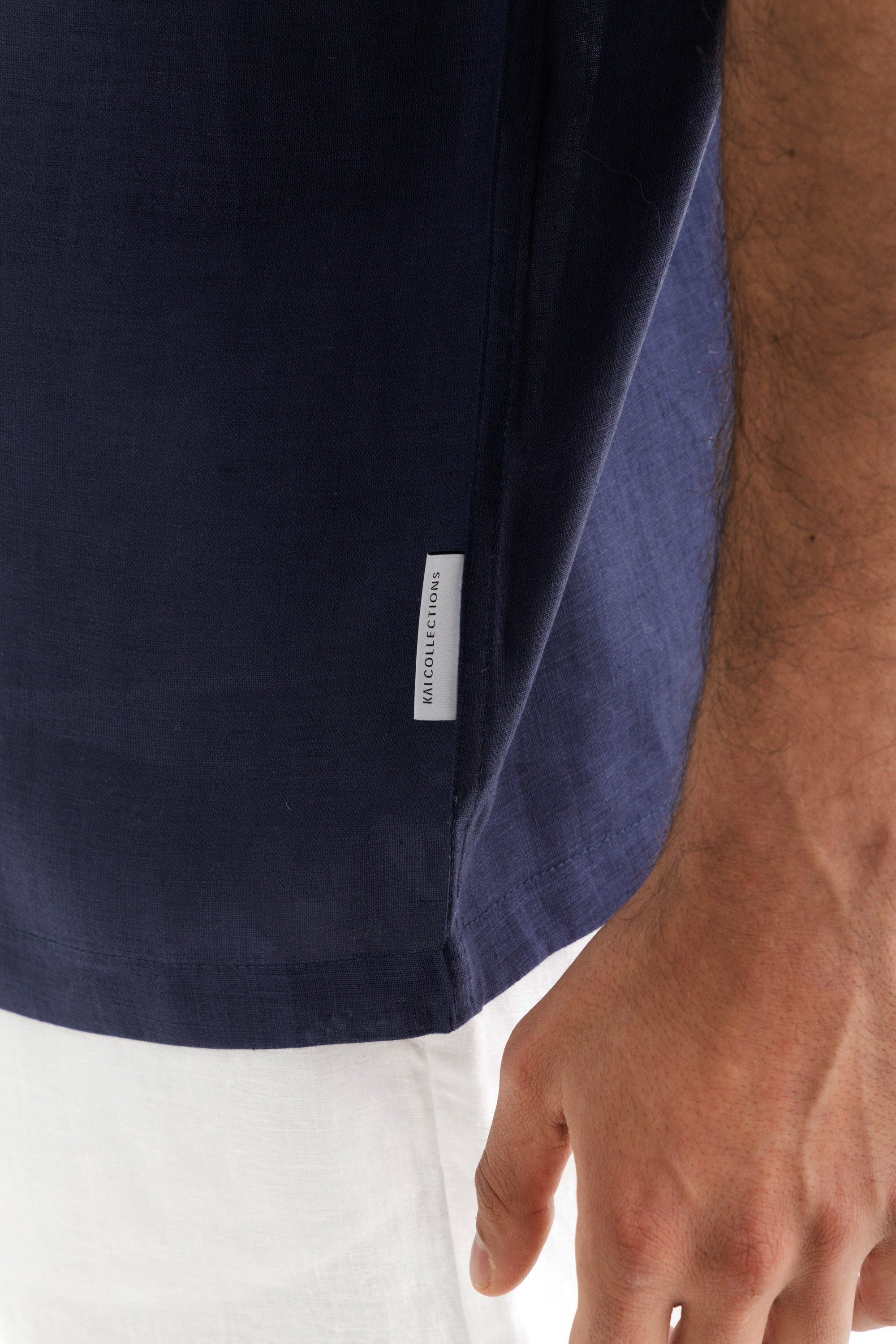 Navy Cuban Linen Shirt Short Sleeve Navy Cuban Linen Shirt Short Sleeve