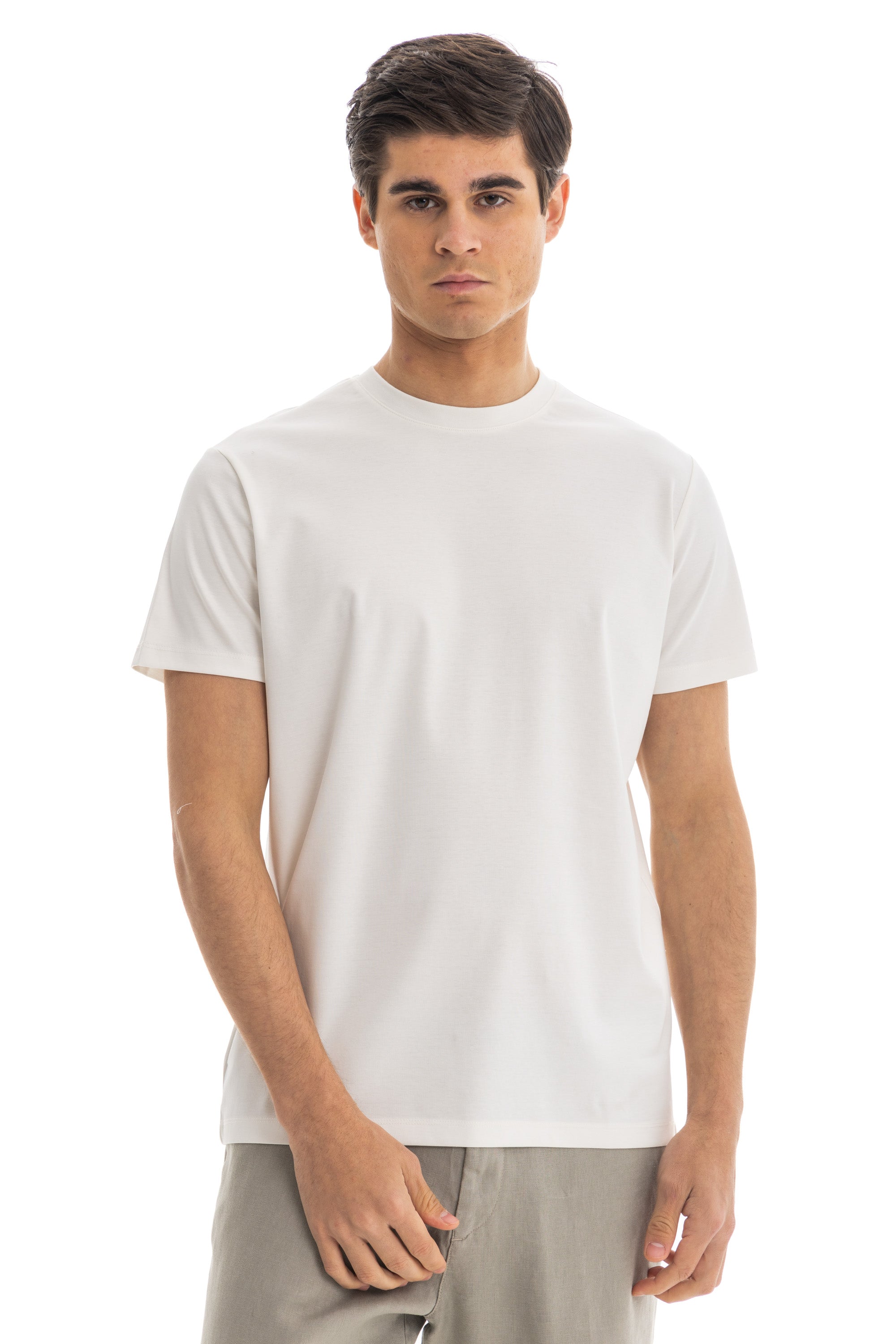 White Mercerised Cotton T-shirt