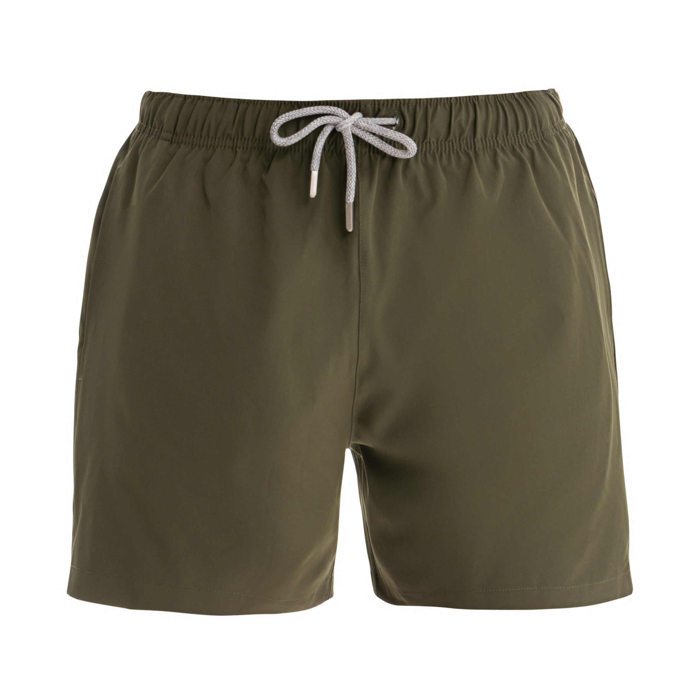 Solid Olive Swim Shorts (4 Way Stretch)