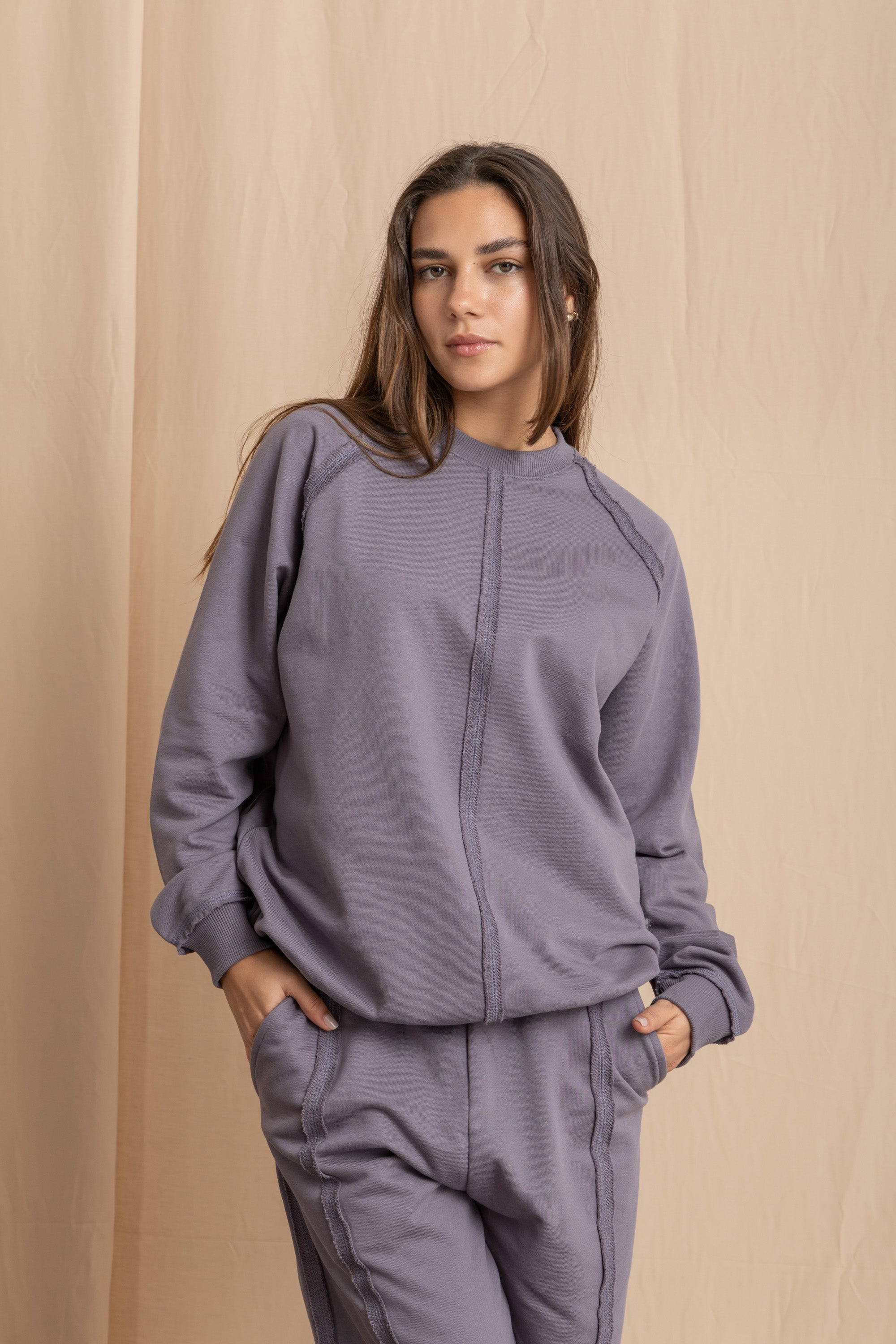 Unisex Charcoal Distressed Sweatshirt