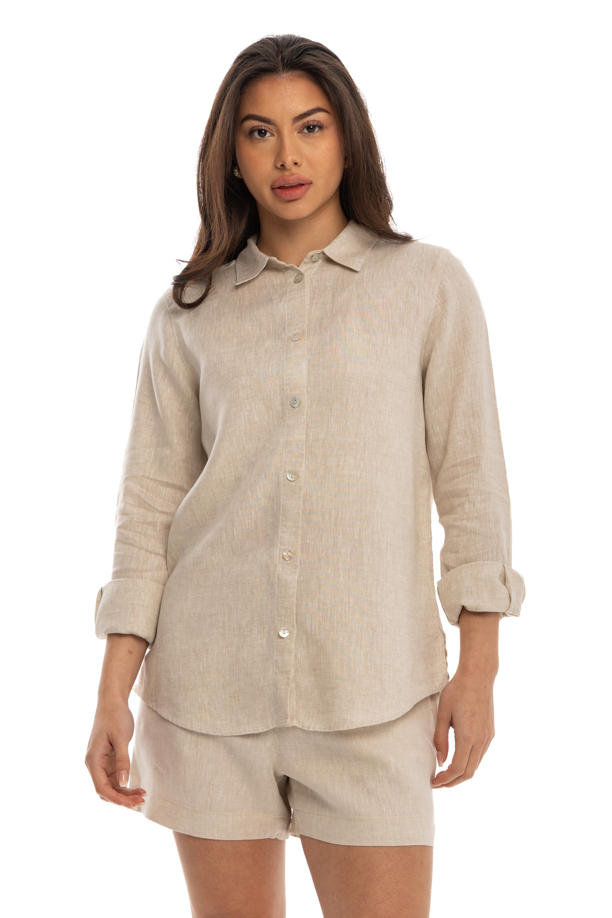 Women's Beige linen shirt