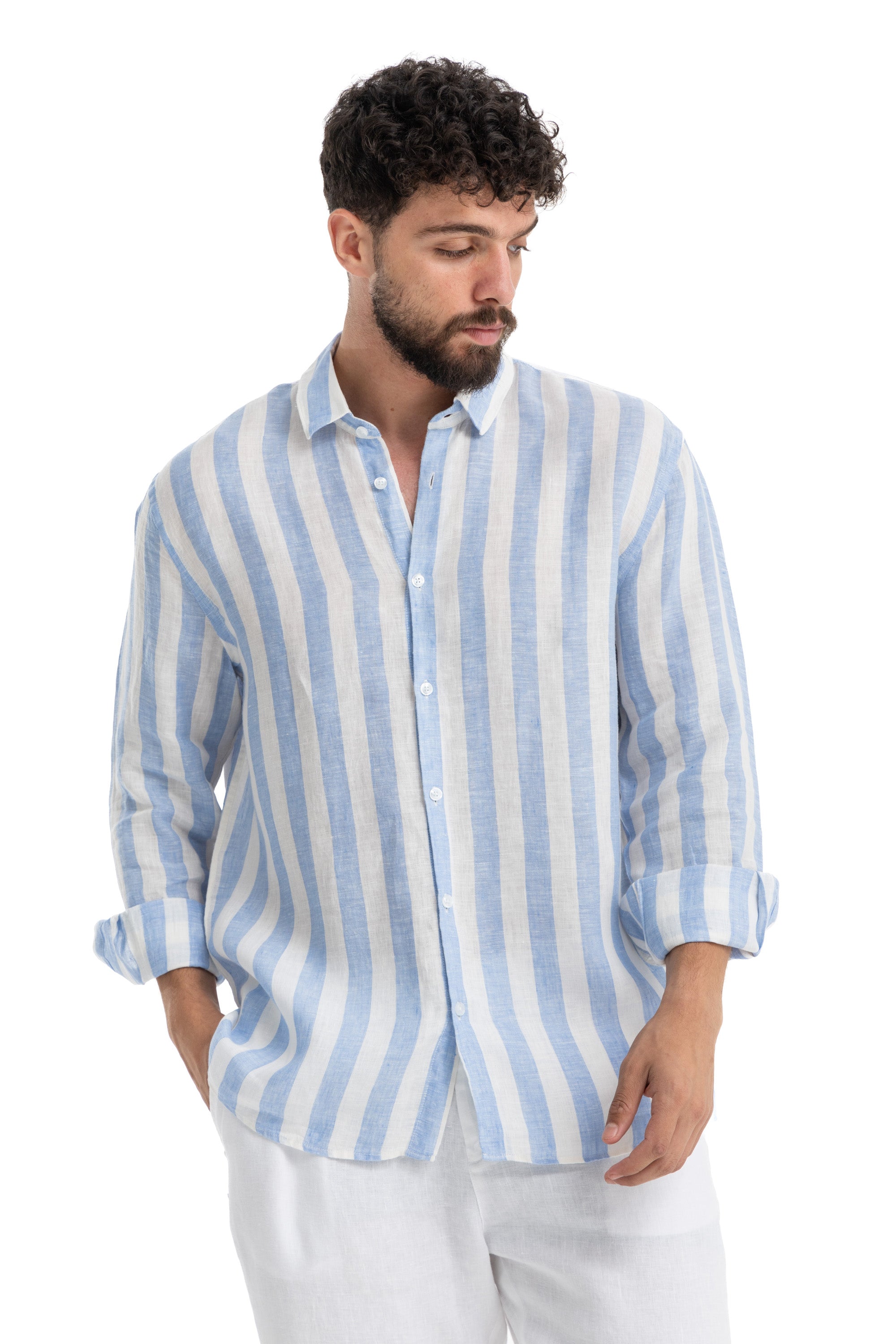 Blue Stripe Linen Shirt