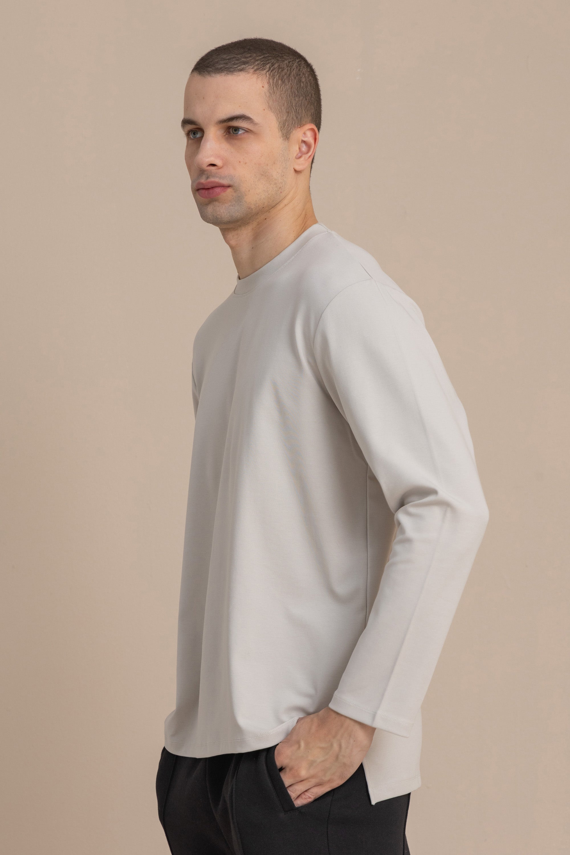 Grey Long Sleeve Premium T-Shirt