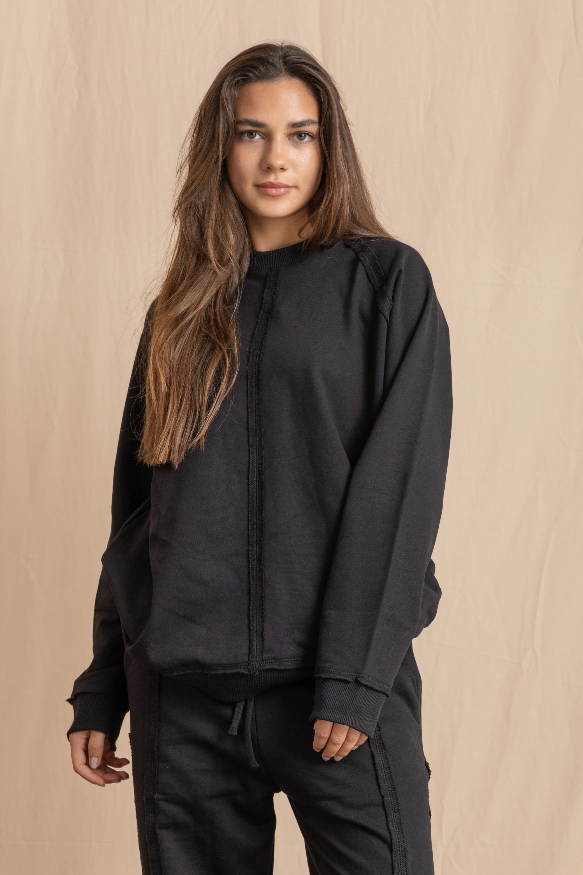 Unisex Black Distressed Sweatshirt Unisex Black Distressed Sweatshirt