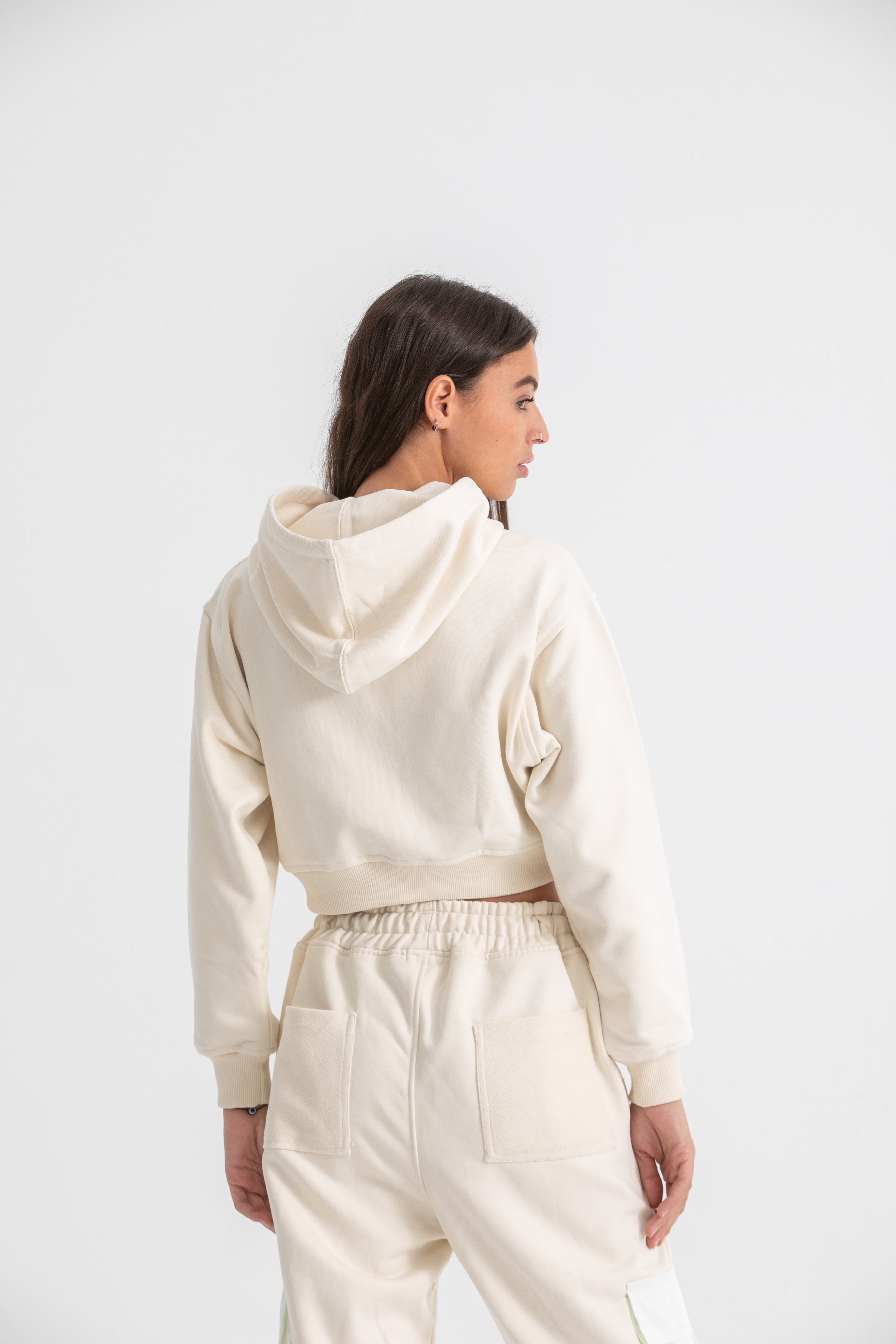 Ivory Cropped Hoodie Ivory Cropped Hoodie
