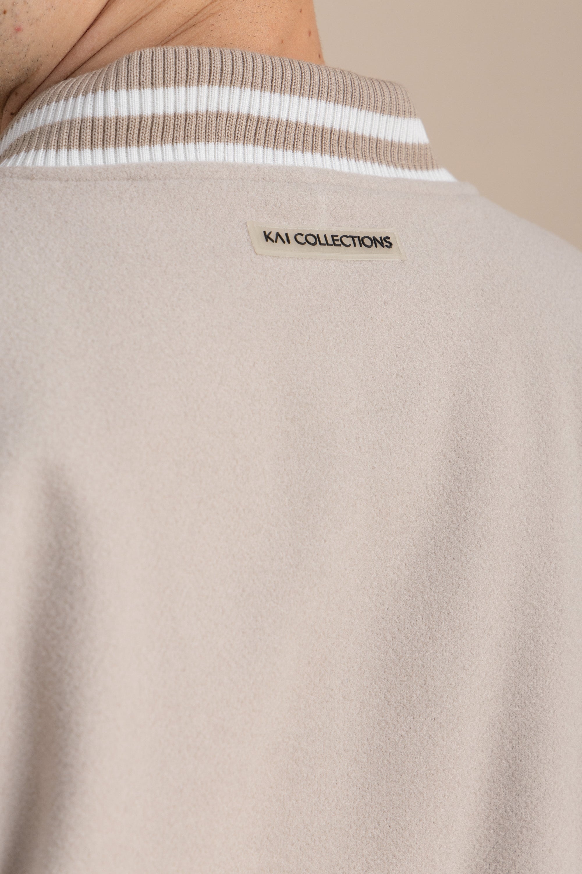 Beige Varsity Jacket