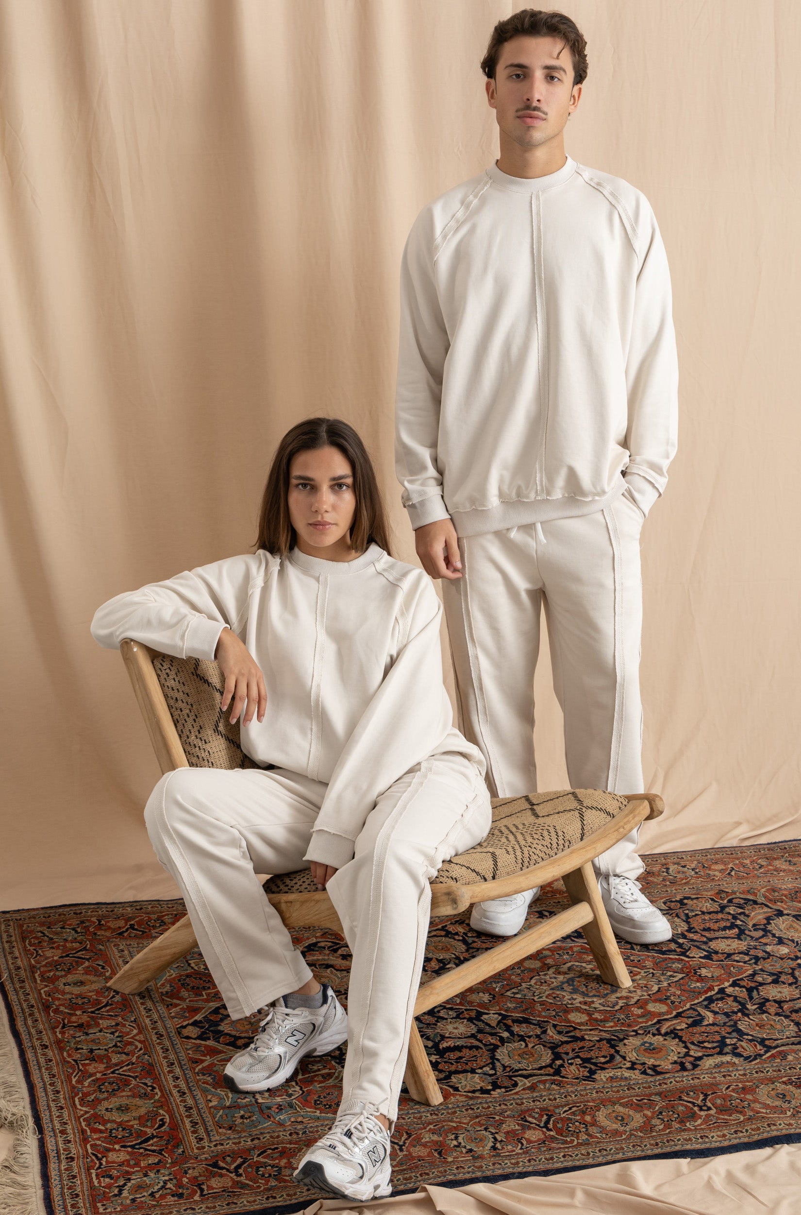 Unisex Off-White Distressed Sweatshirt Unisex Off-White Distressed Sweatshirt