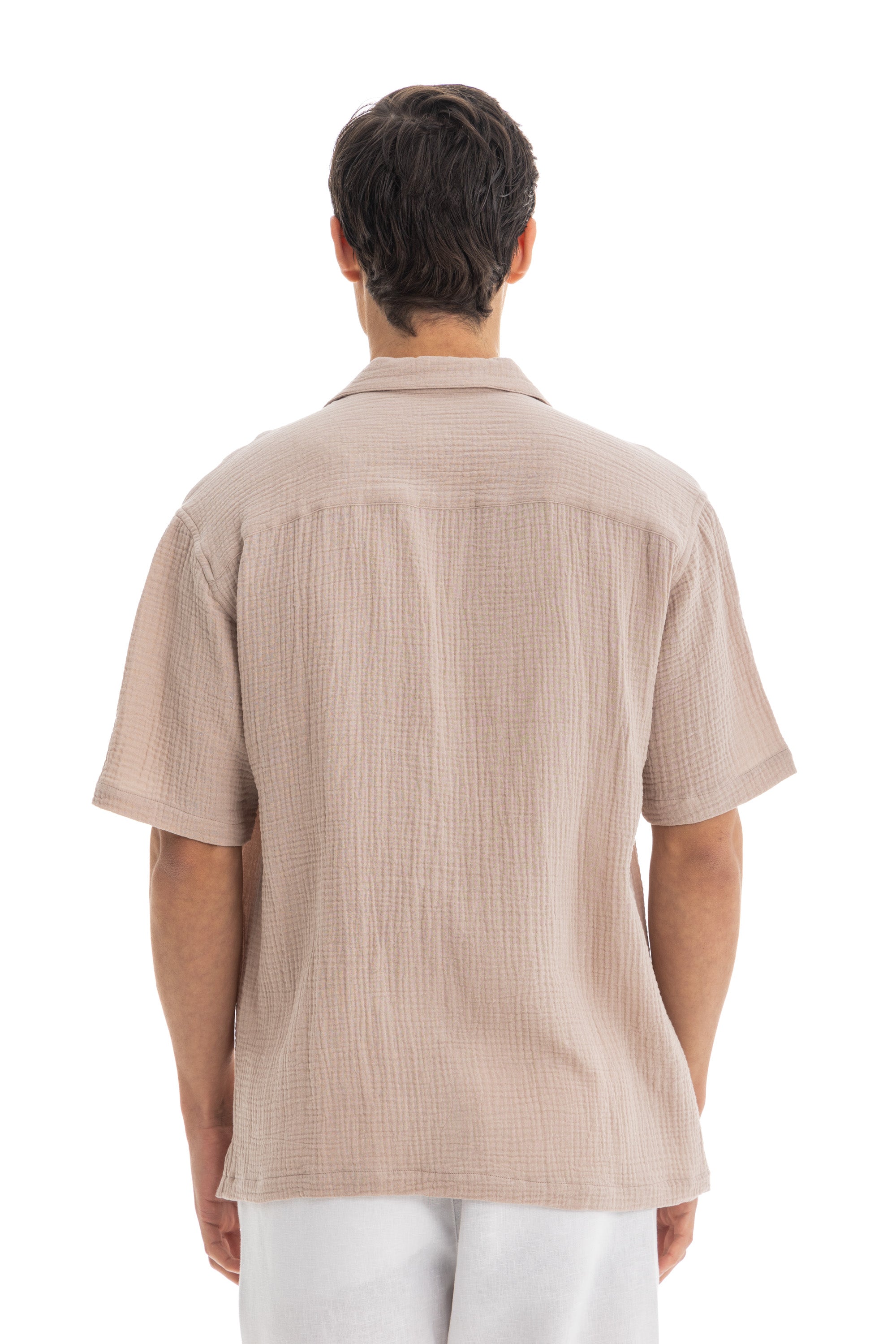 Beige Crinkle Texture Shirt Beige Crinkle Texture Shirt