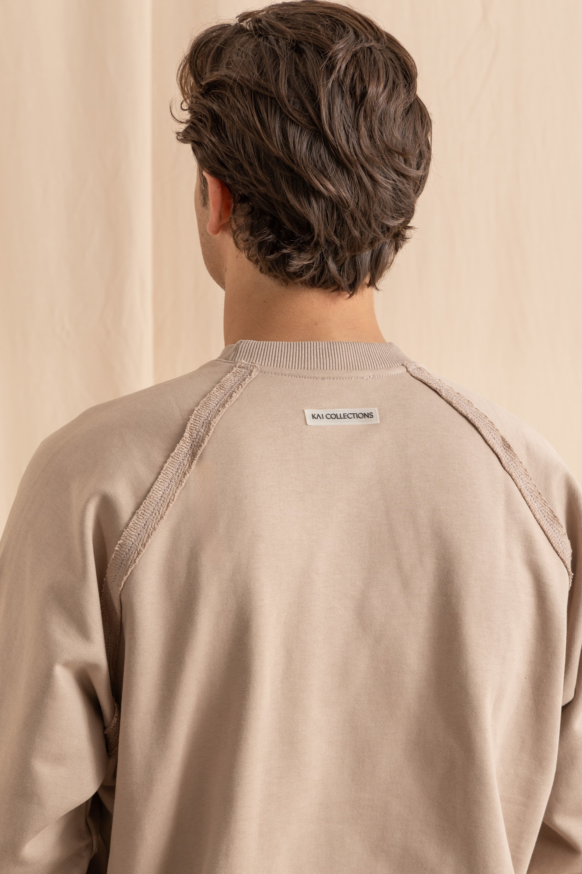 Unisex Beige Distressed Sweatshirt Unisex Beige Distressed Sweatshirt