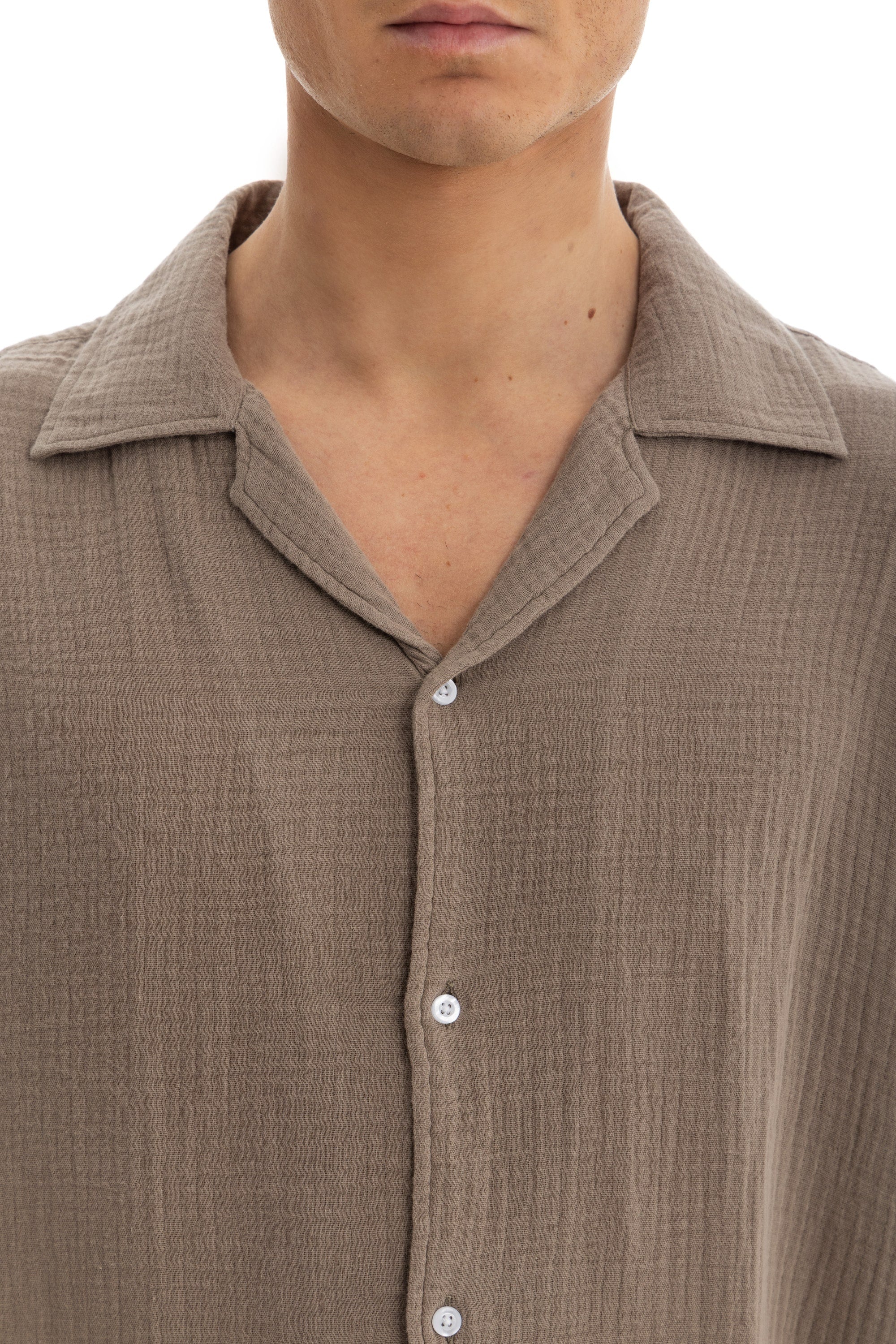 Olive Crinkle Texture Shirt Olive Crinkle Texture Shirt
