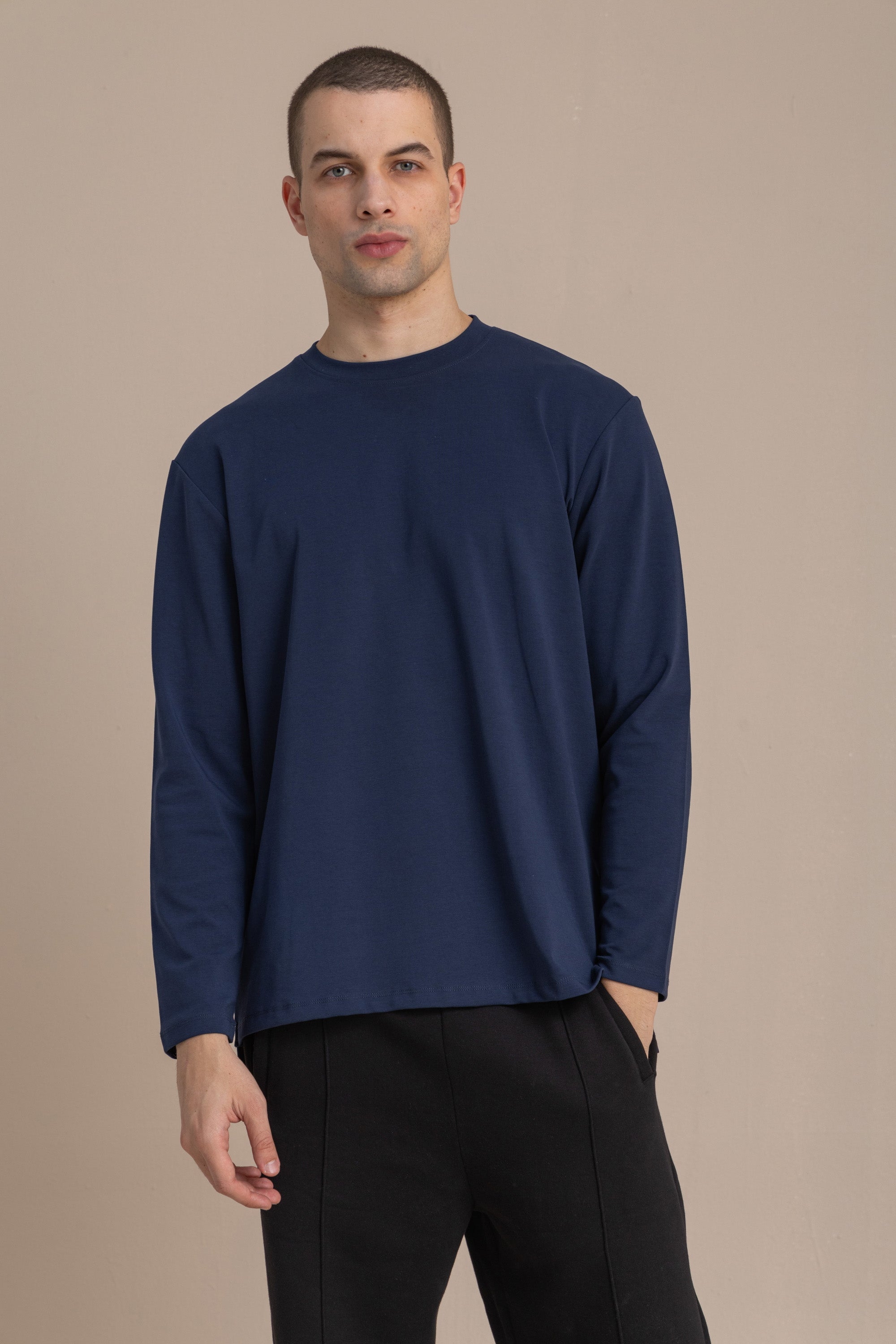 Navy Long Sleeve Premium T-shirt
