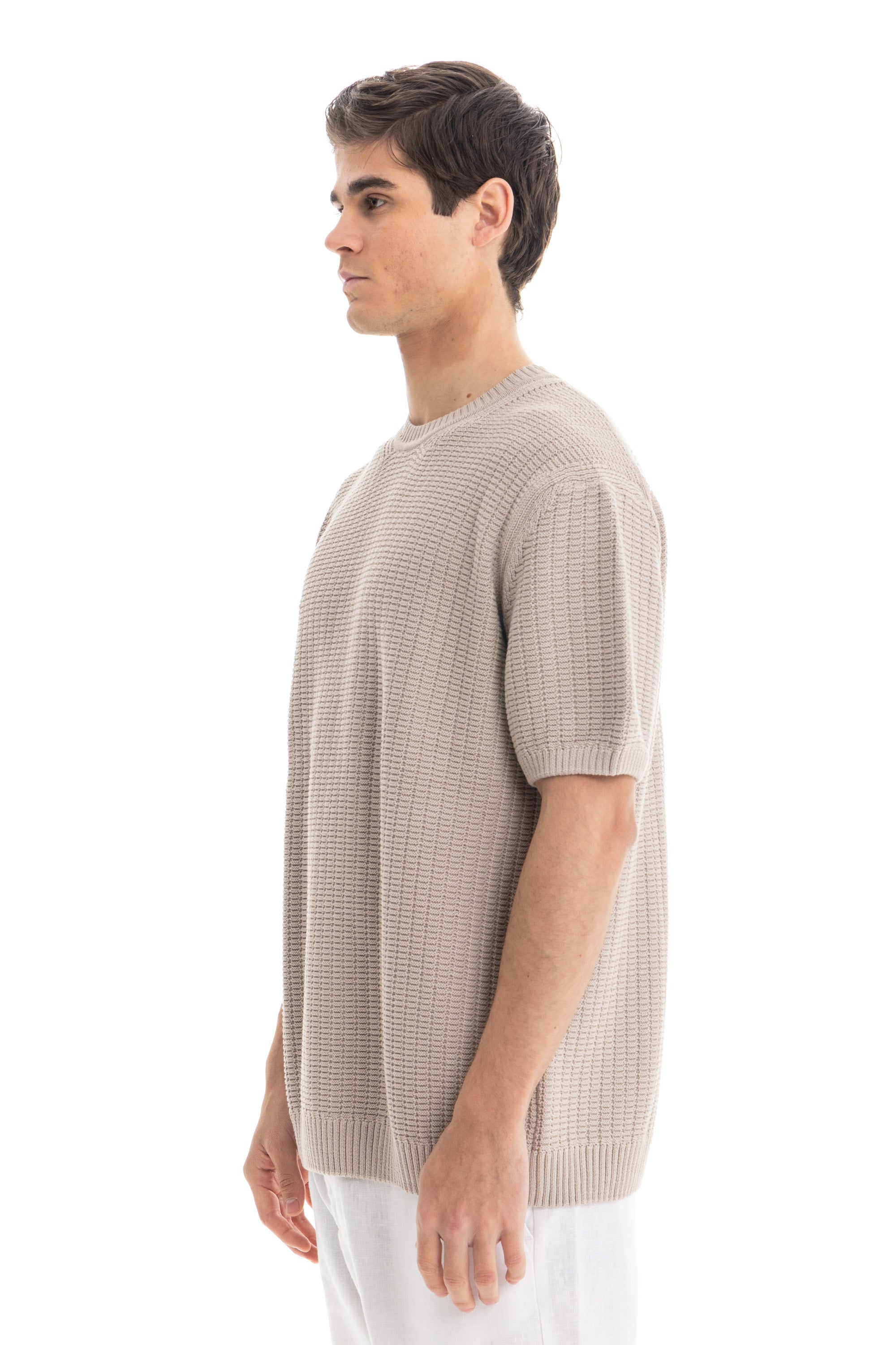 Beige Knit Heavy T-Shirt Beige Knit Heavy T-Shirt